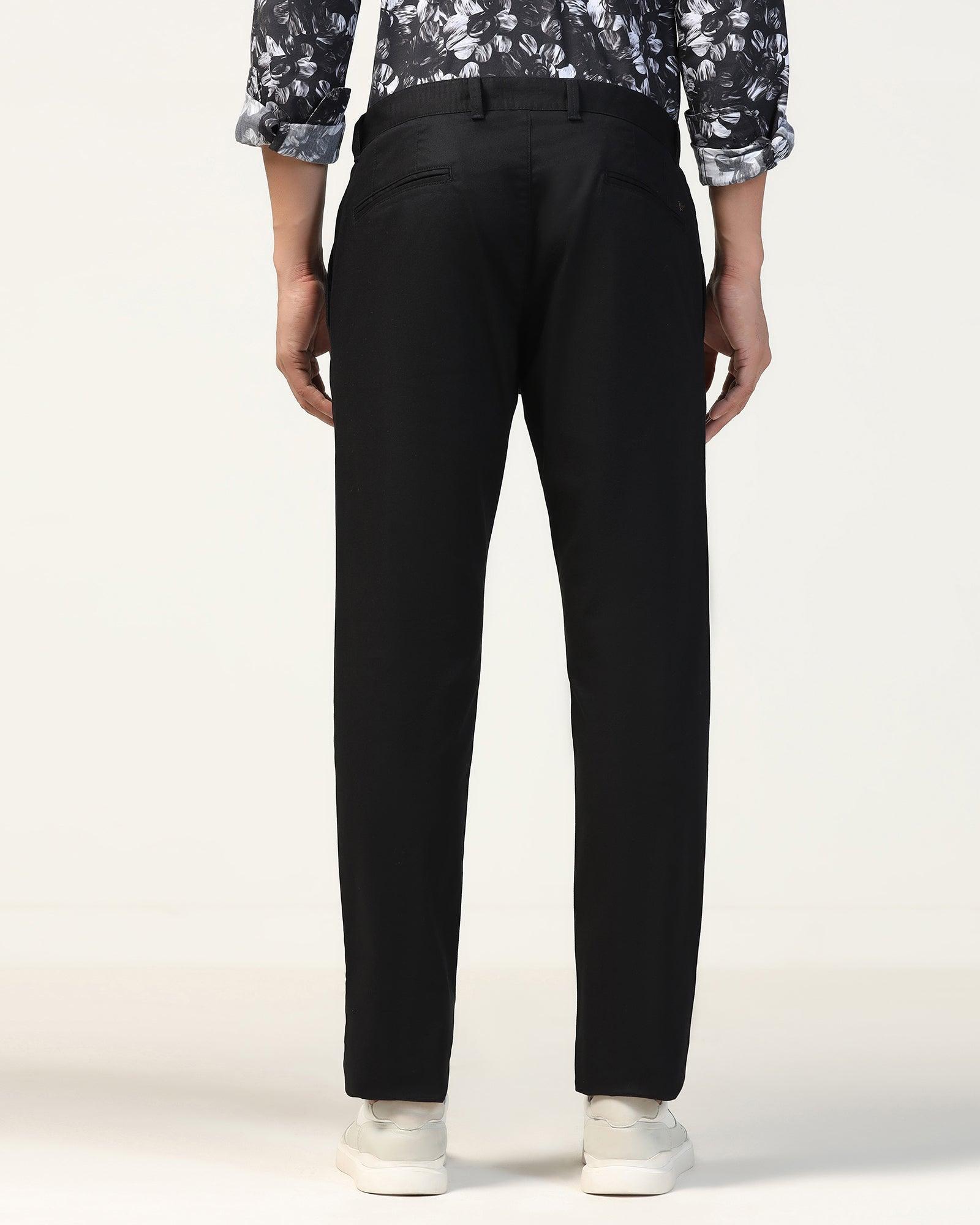 Slim Fit B-91 Casual Black Textured Khakis - Kart