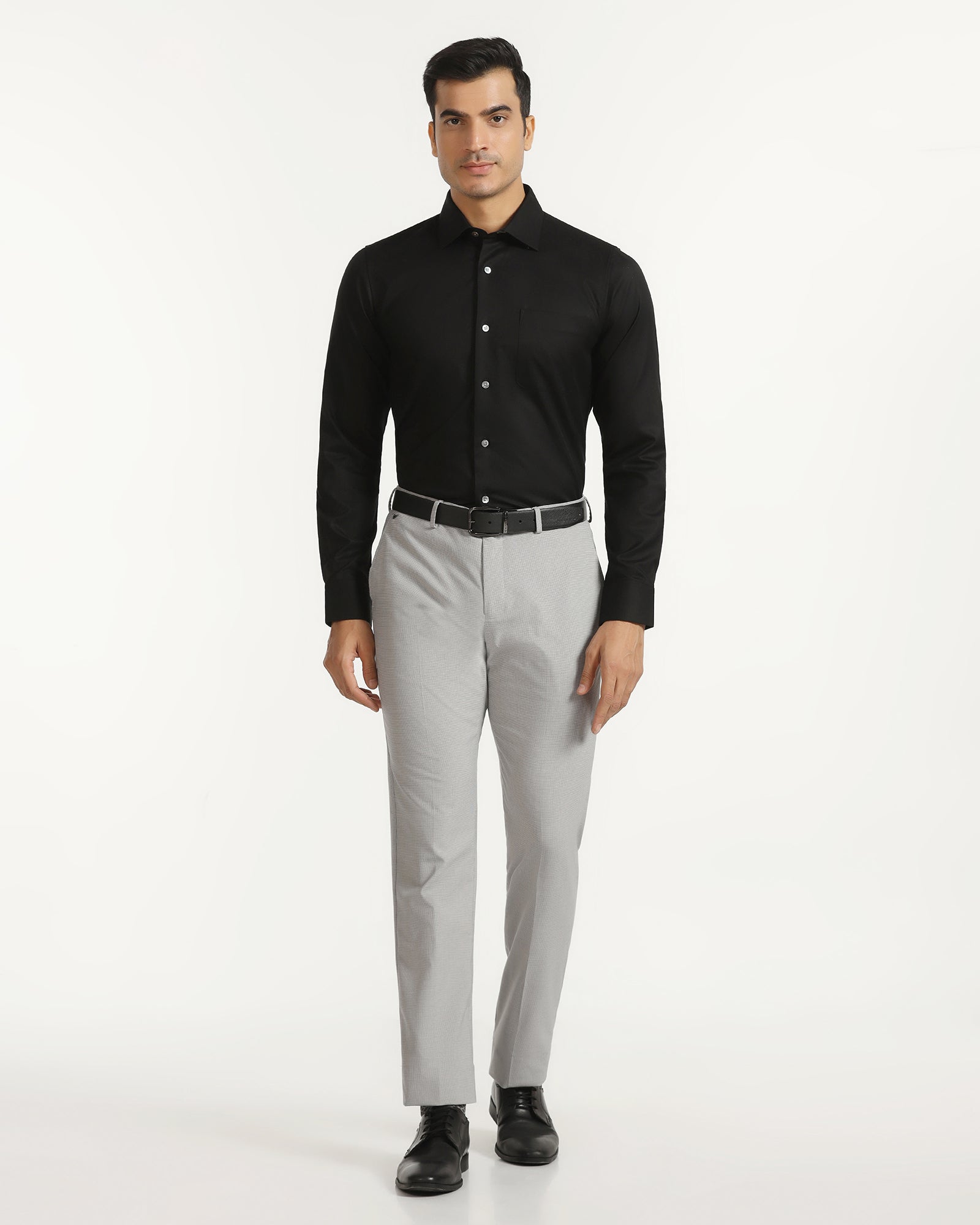 Luxe Formal Black Textured Shirt - Hadley