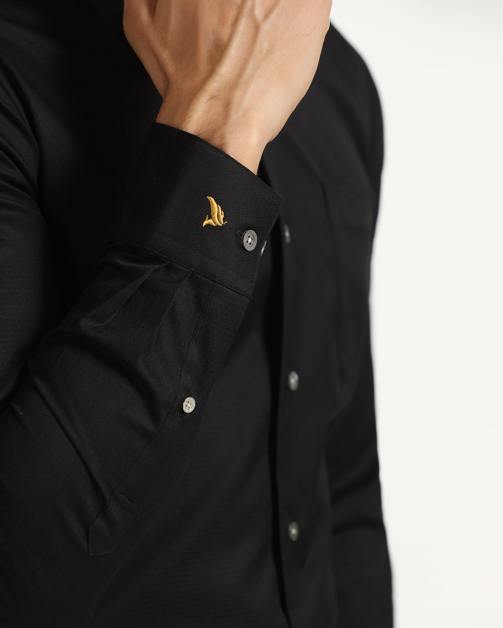Luxe Formal Black Textured Shirt - Hadley