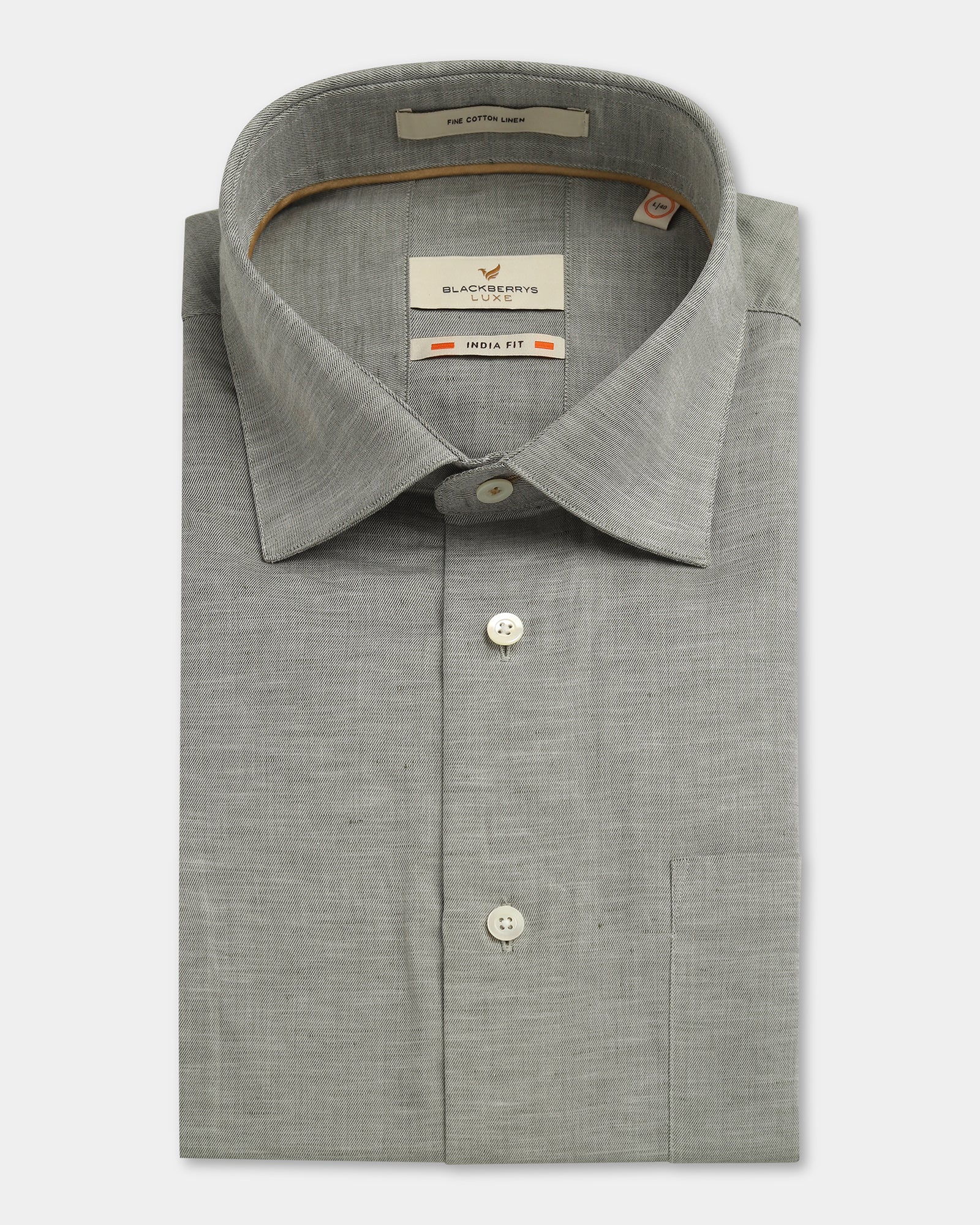 Luxe Linen Formal Grey Textured Shirt - Veltry