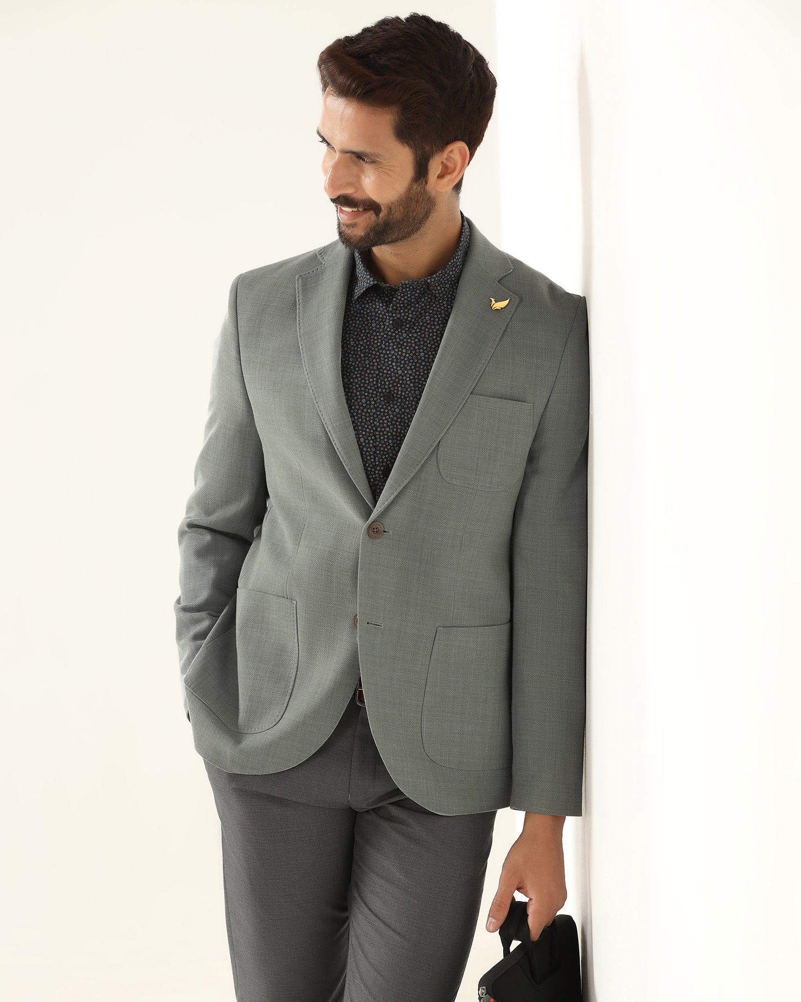 Luxe Formal Light Green Solid Blazer - Soho