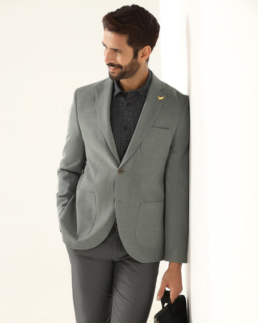 Luxe Formal Light Green Solid Blazer - Soho