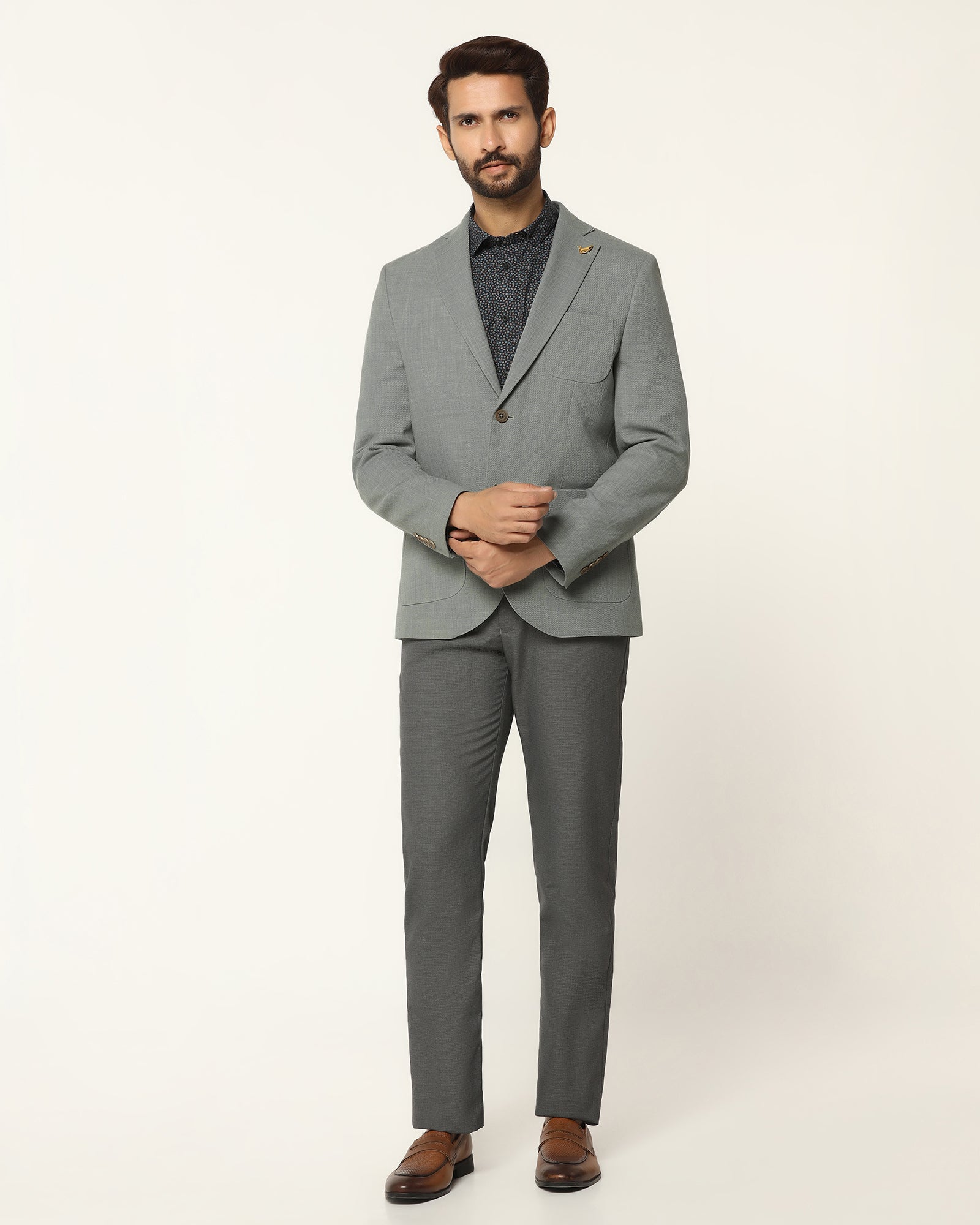 Luxe Formal Light Green Solid Blazer - Soho