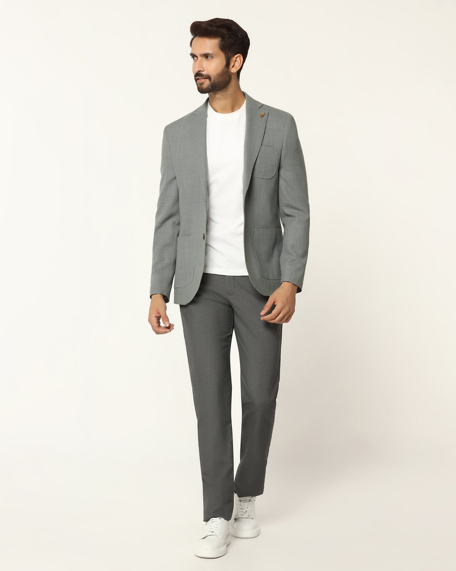 Luxe Formal Light Green Solid Blazer - Soho