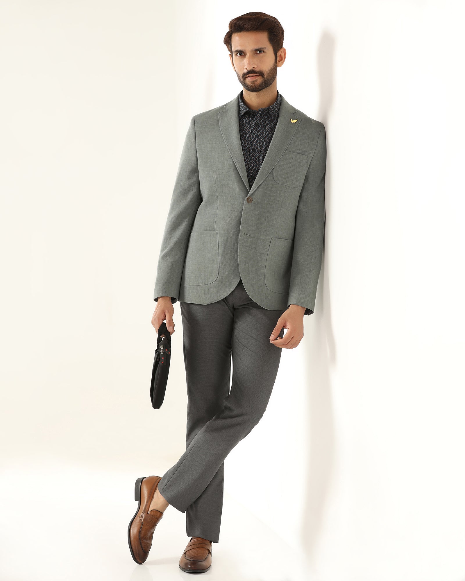 Luxe Formal Light Green Solid Blazer - Soho