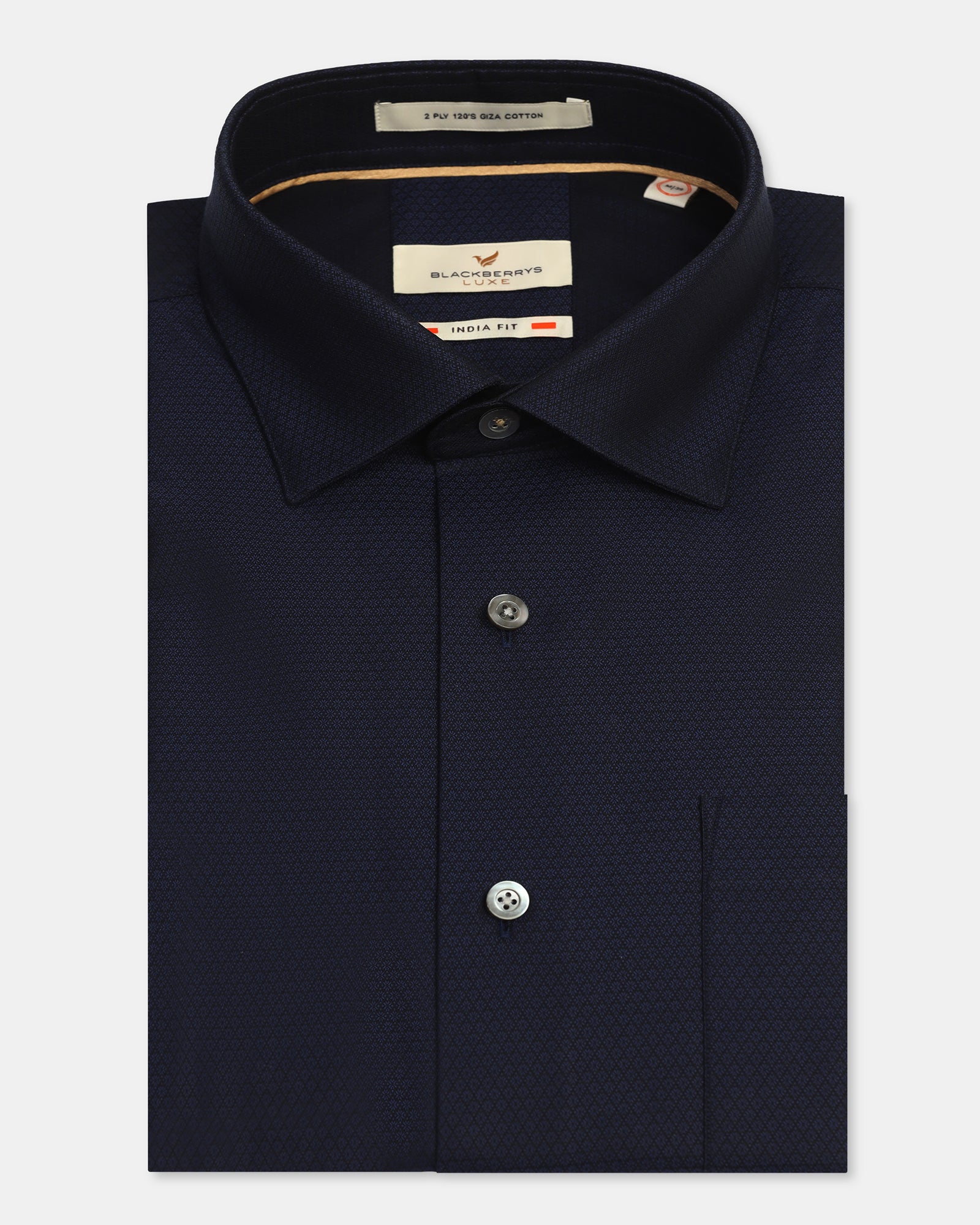 Luxe Formal Navy Textured Shirt - Hadley