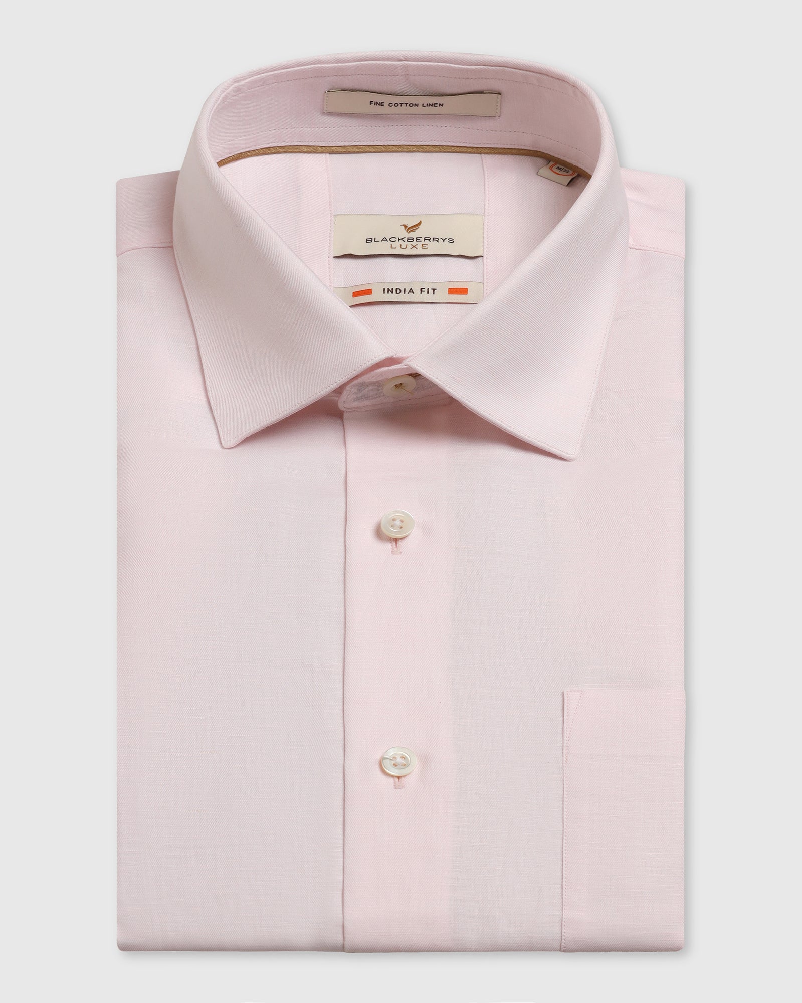 Luxe Linen Formal Pink Textured Shirt - Veltry