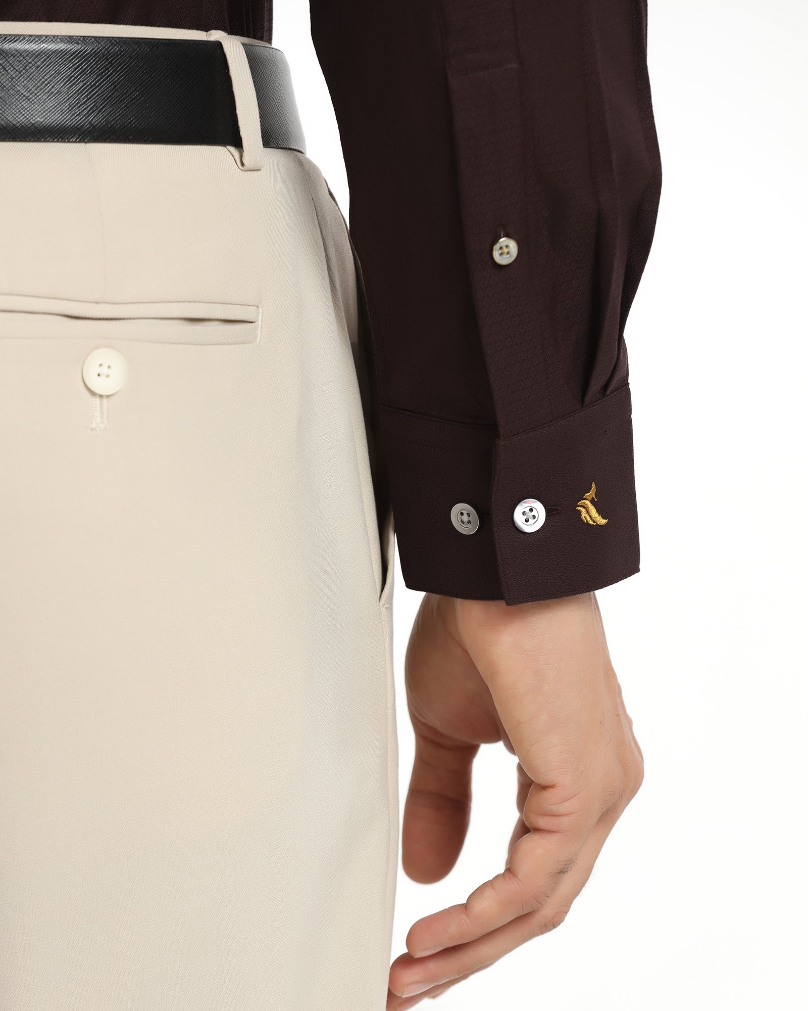 Luxe Formal Plum Textured Shirt - Hadley