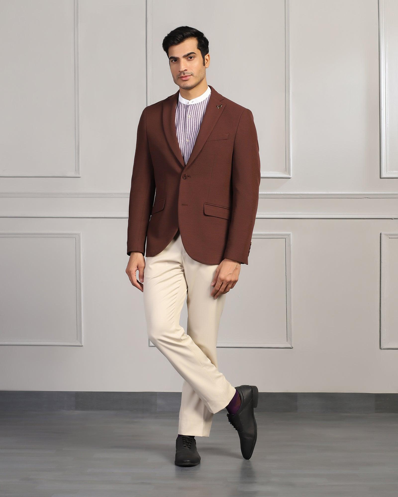 Luxe Formal Rust Textured Blazer - Cannes - Blackberrys