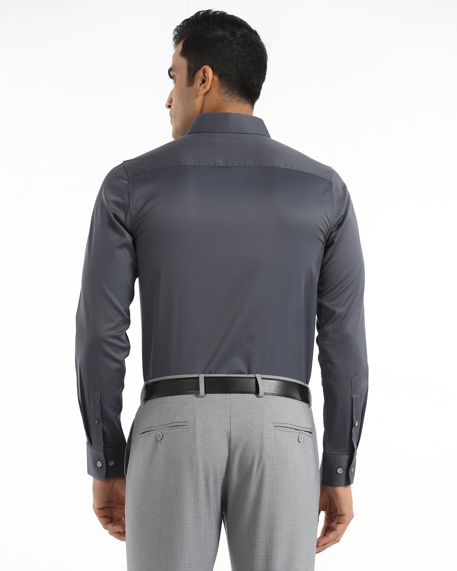 Luxe Formal Teal Textured Shirt - Hadley