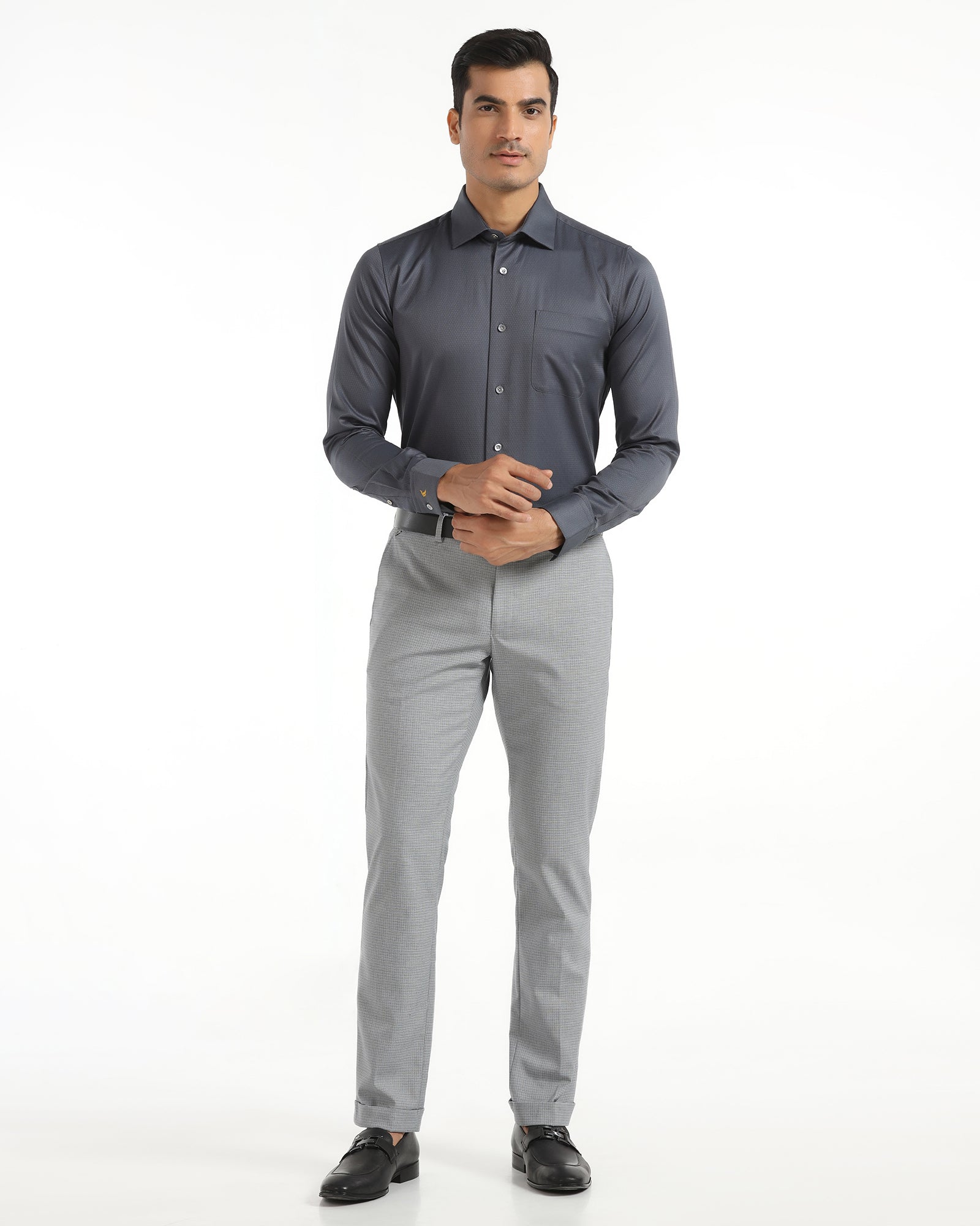 Luxe Formal Teal Textured Shirt - Hadley