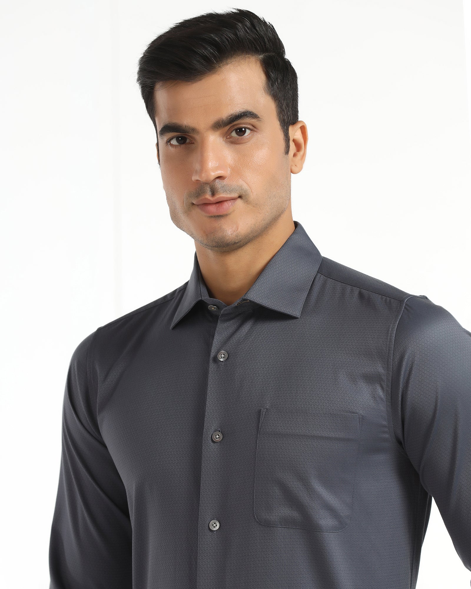 Luxe Formal Teal Textured Shirt - Hadley