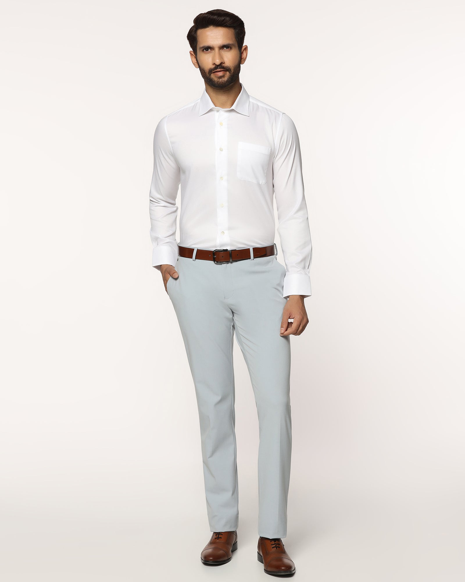 Luxe Formal White Textured Shirt - Twix