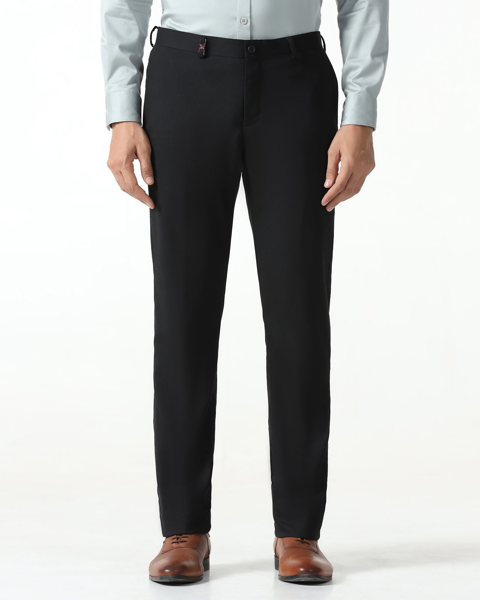 Luxe Slim Comfort B-95 Formal Black Check Trouser - Amouage