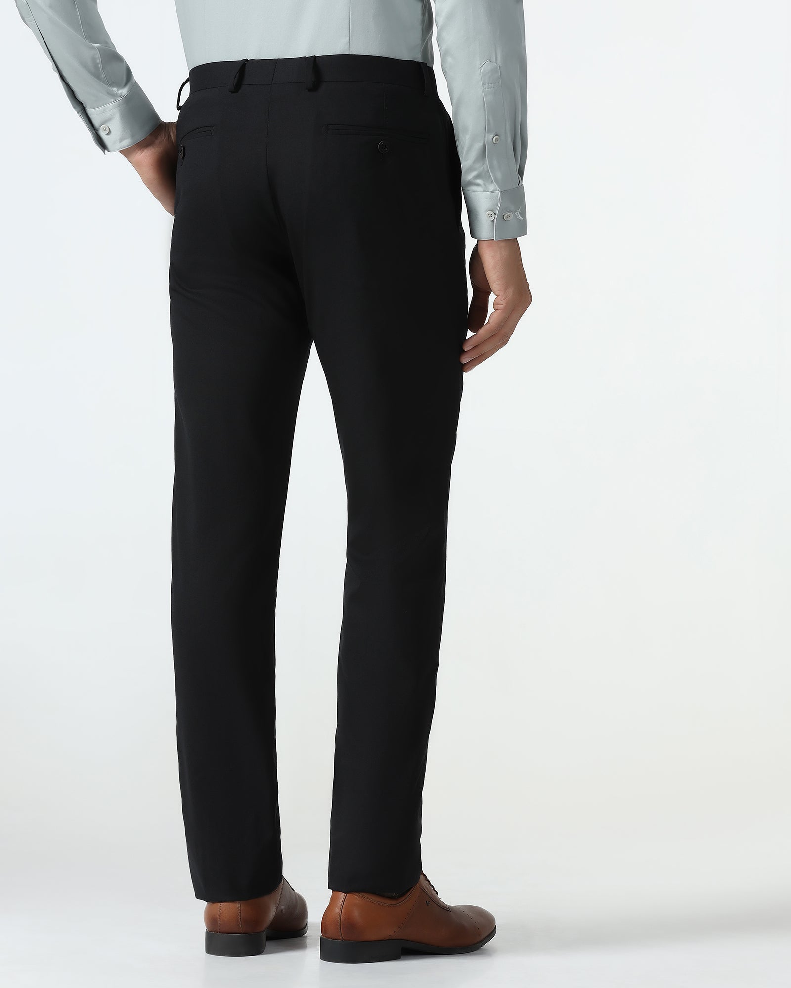 Luxe Slim Comfort B-95 Formal Black Check Trouser - Amouage