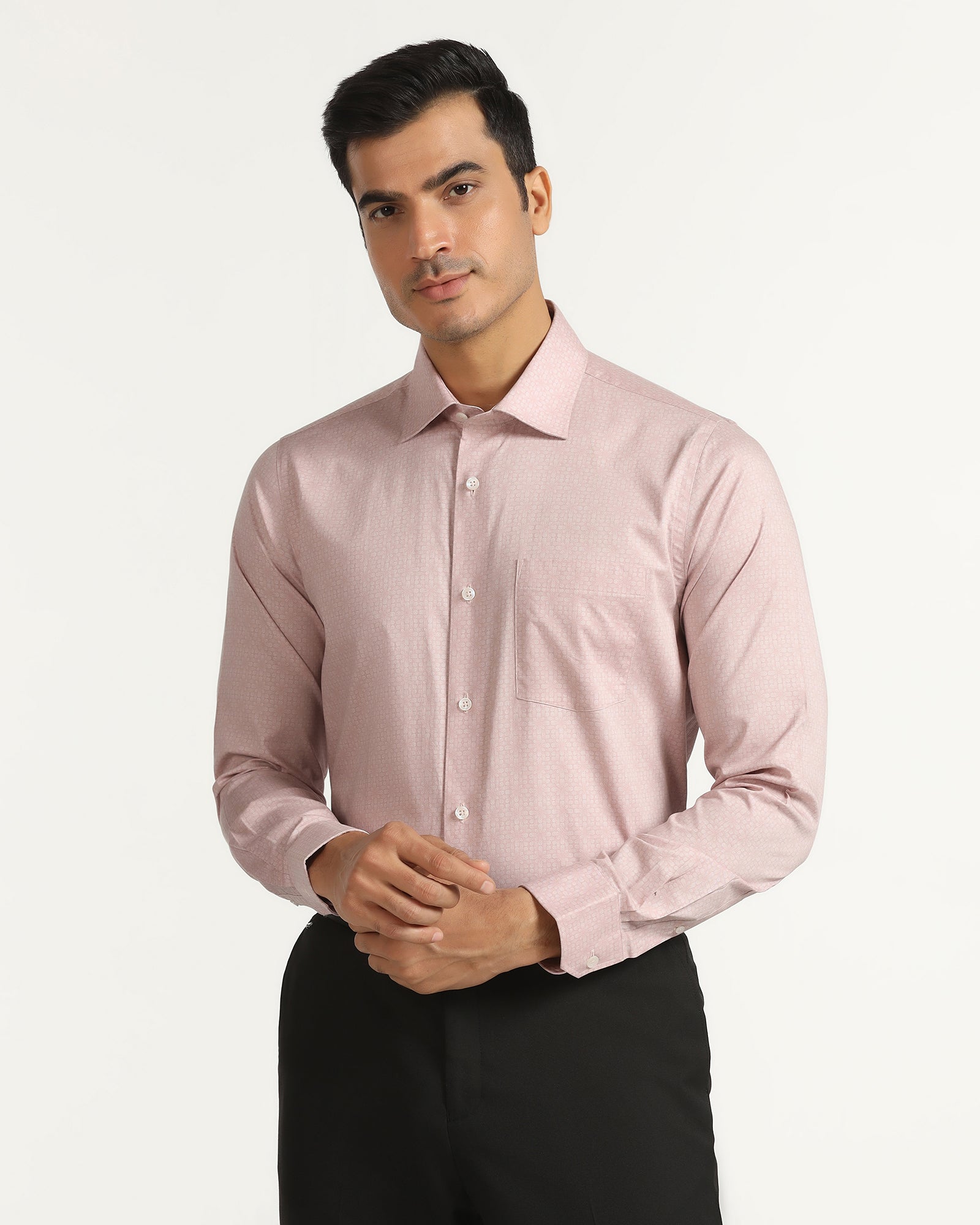 Formal Peach Printed Shirt - Hydron