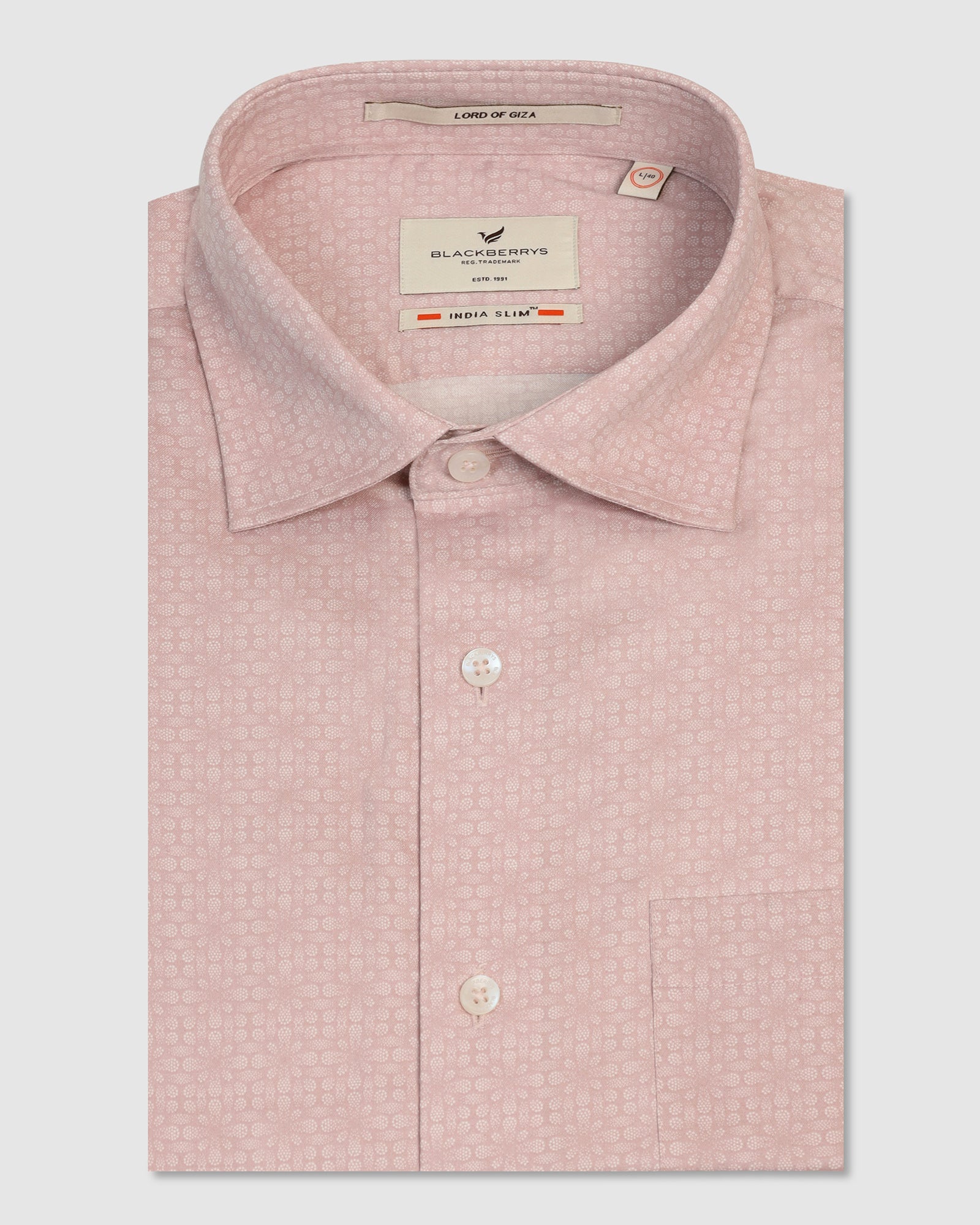 Formal Peach Printed Shirt - Hydron