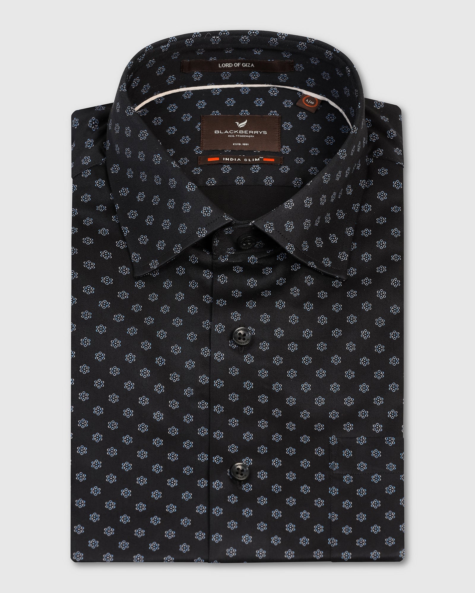 Formal Black Printed Shirt - Title