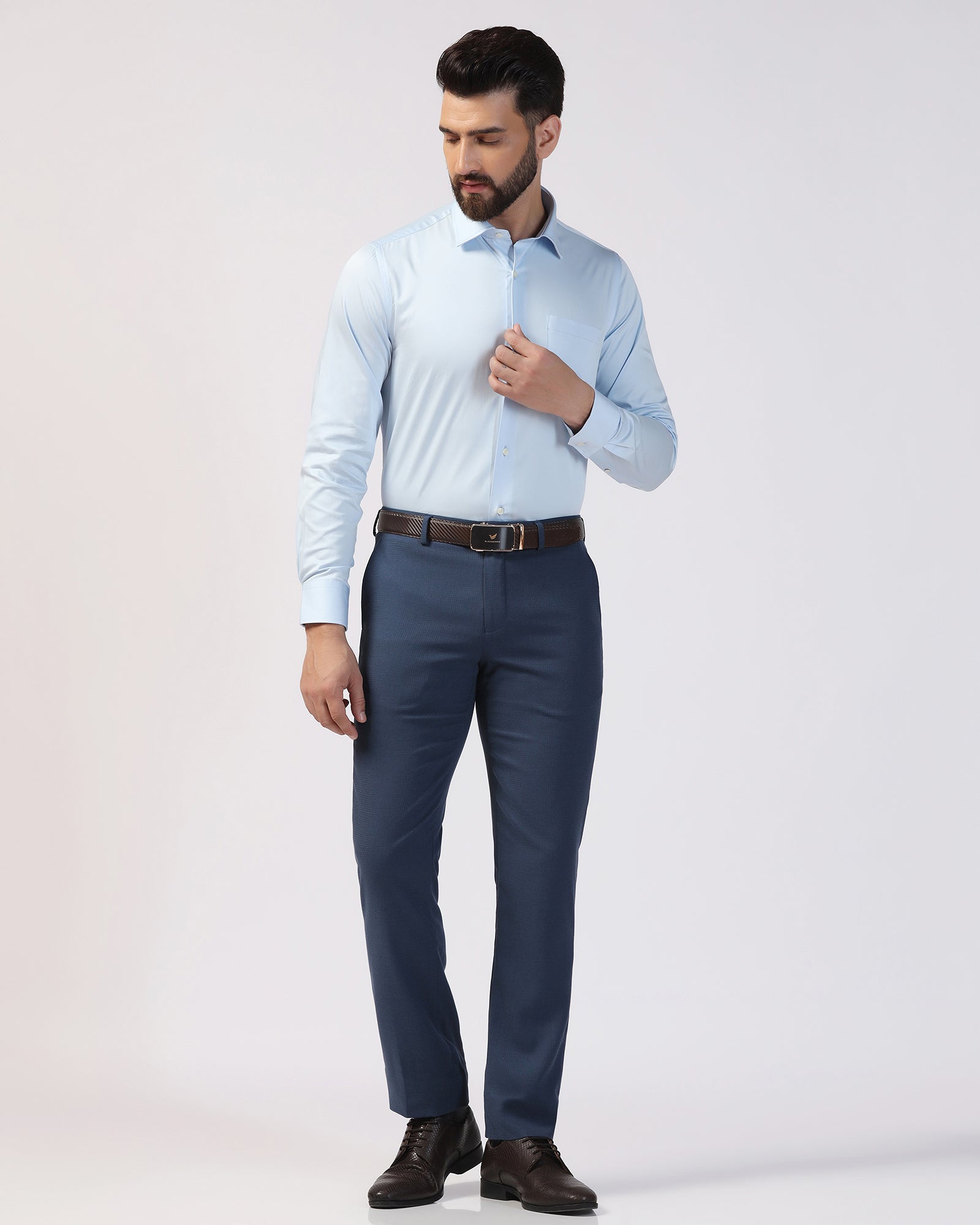 Formal Light Blue Solid Shirt - Edin