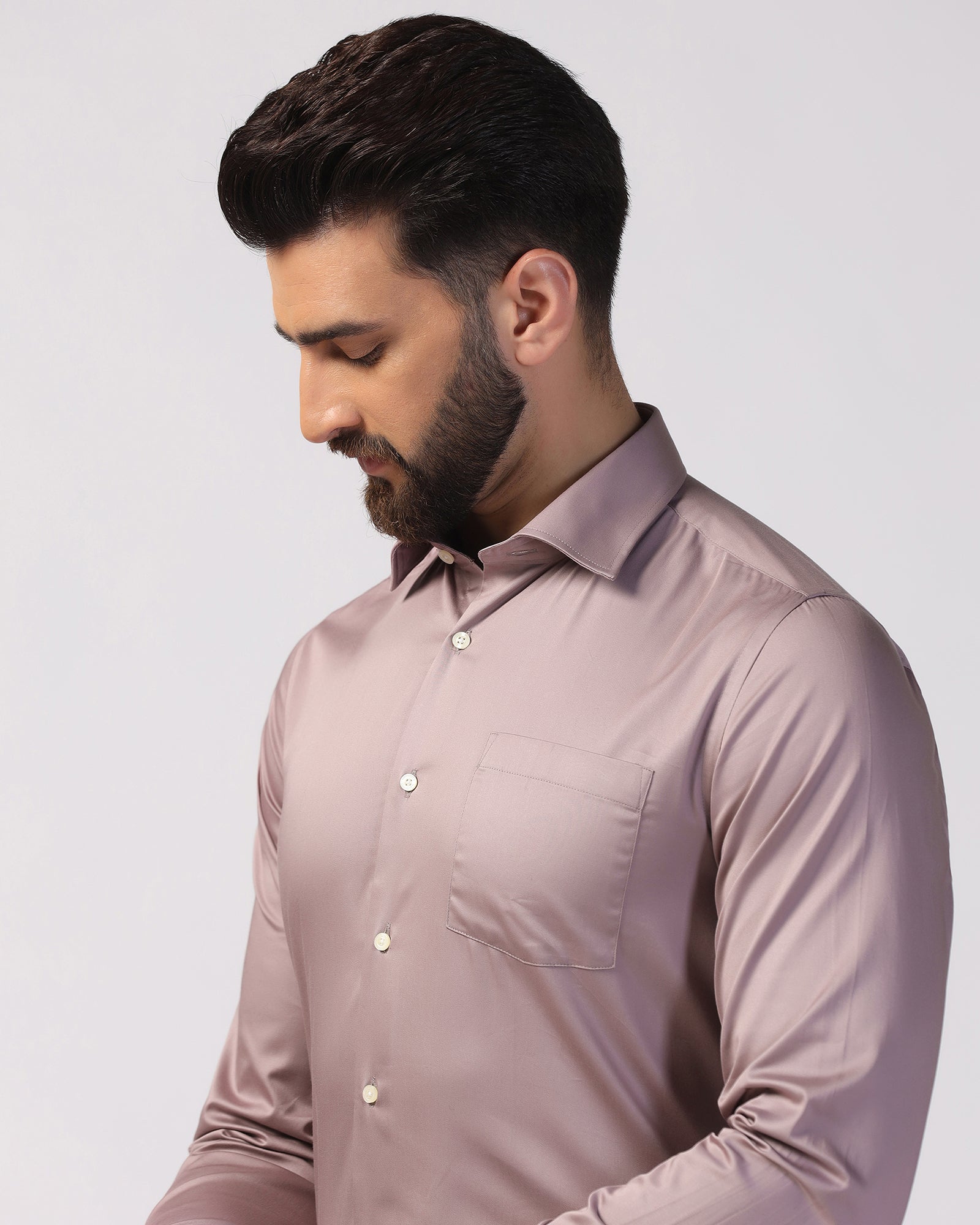 Formal Mauve Solid Shirt - Edin
