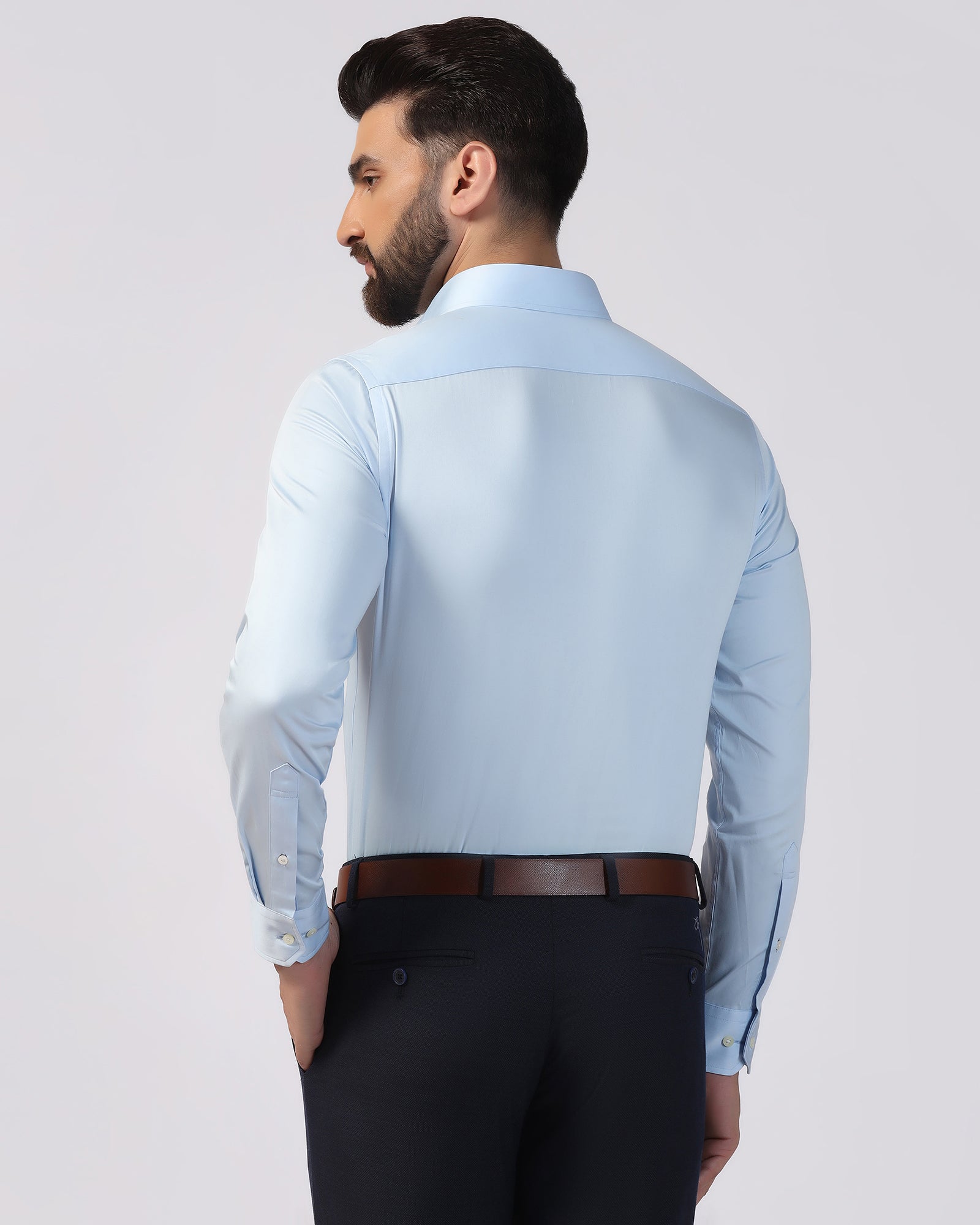 Formal Light Blue Solid Shirt - Ether
