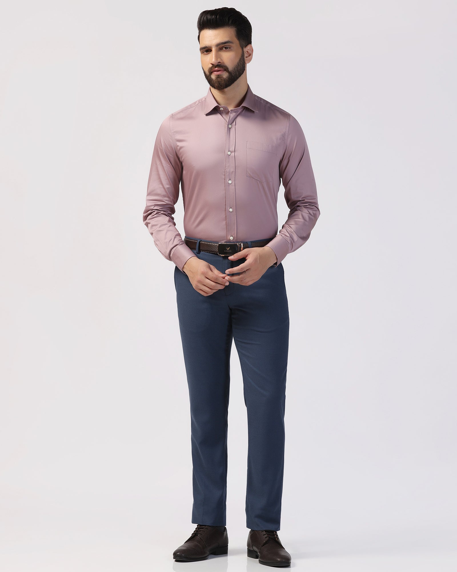 Formal Mauve Solid Shirt - Ether