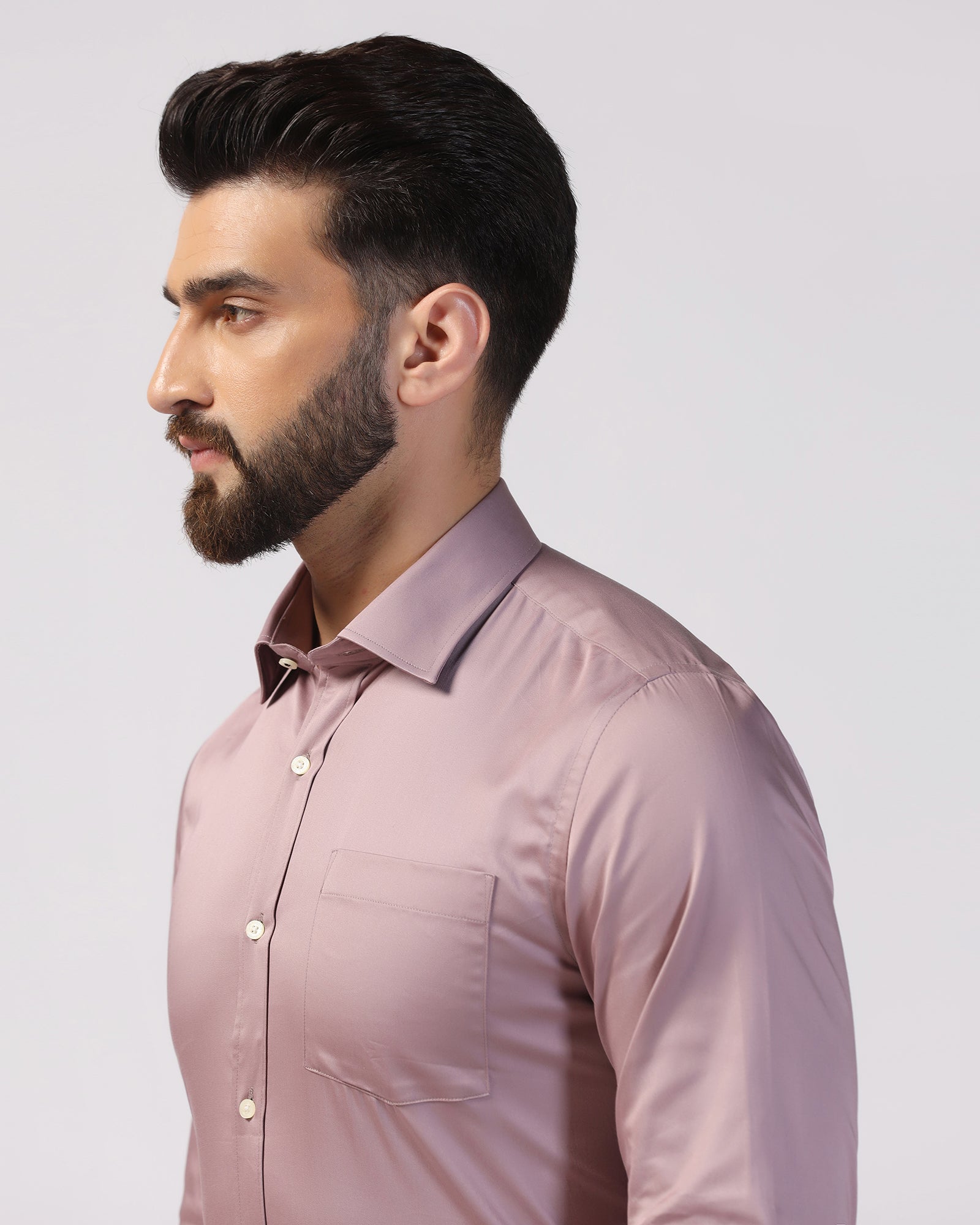 Formal Mauve Solid Shirt - Ether