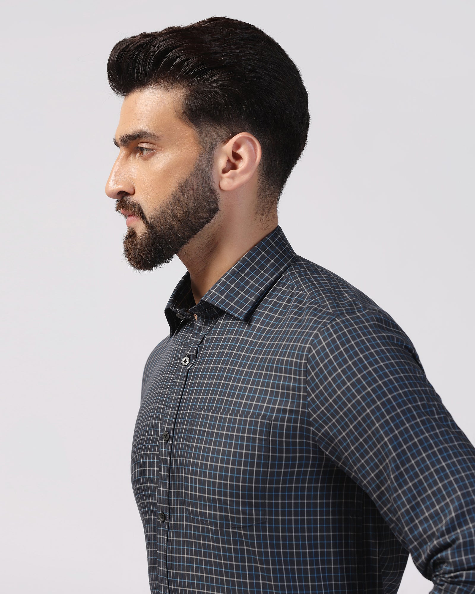 Formal Navy Check Shirt - Escort