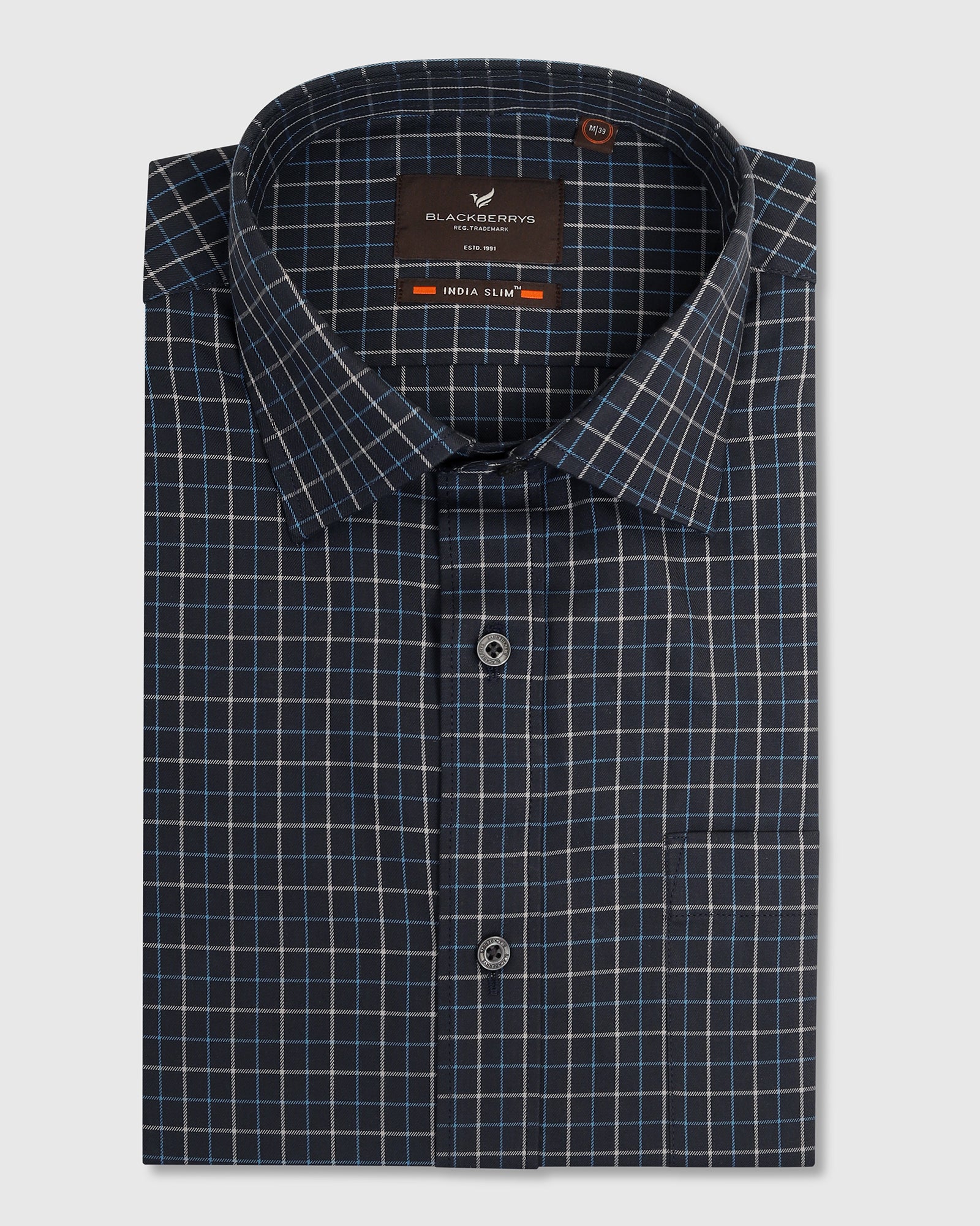 Formal Navy Check Shirt - Escort
