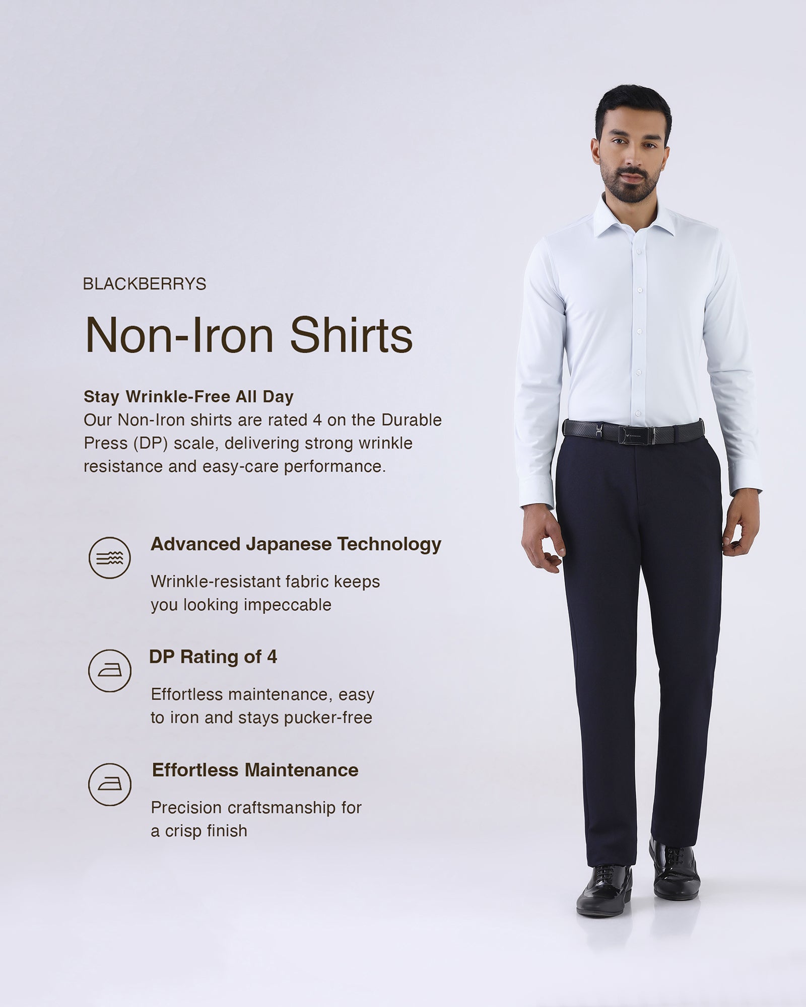 Light Blue Non Iron Solid Shirt - Electra