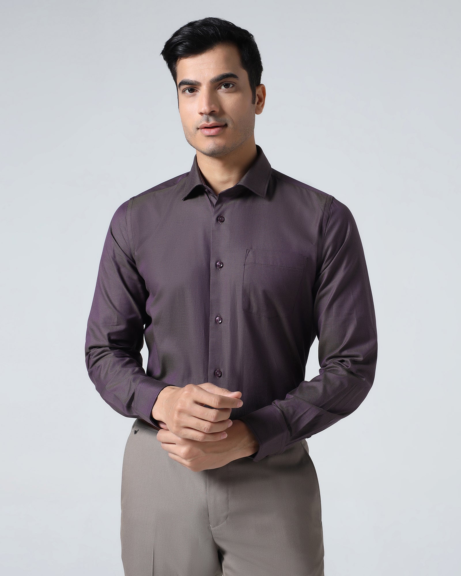Plum Textured Shirt - Magnus