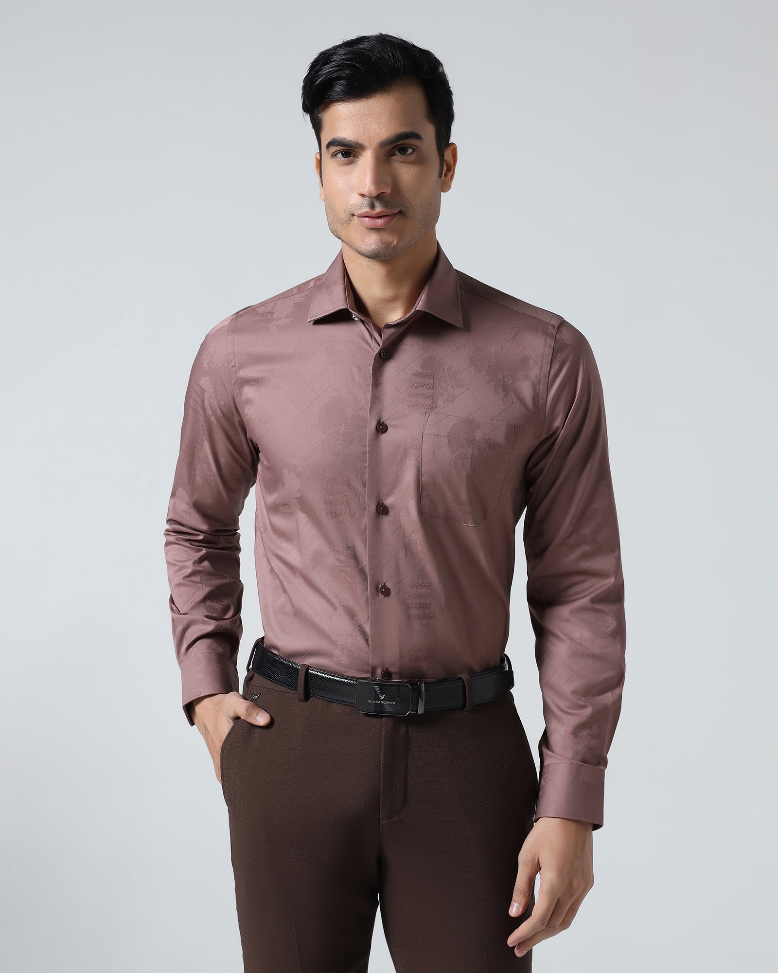 Dusty Pink Jacquard Shirt - Ramen