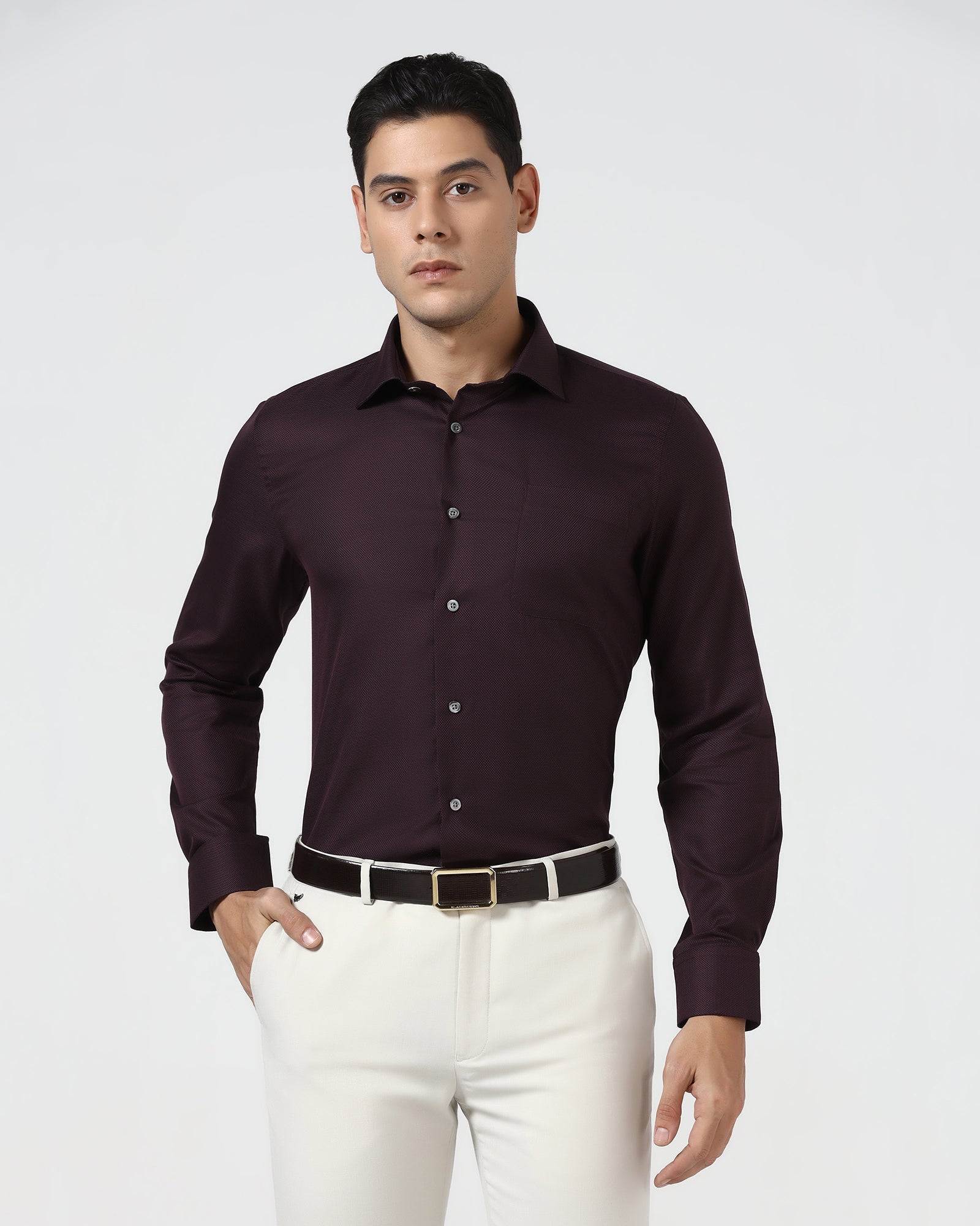 Maroon Luxe Textured Shirt - Captain