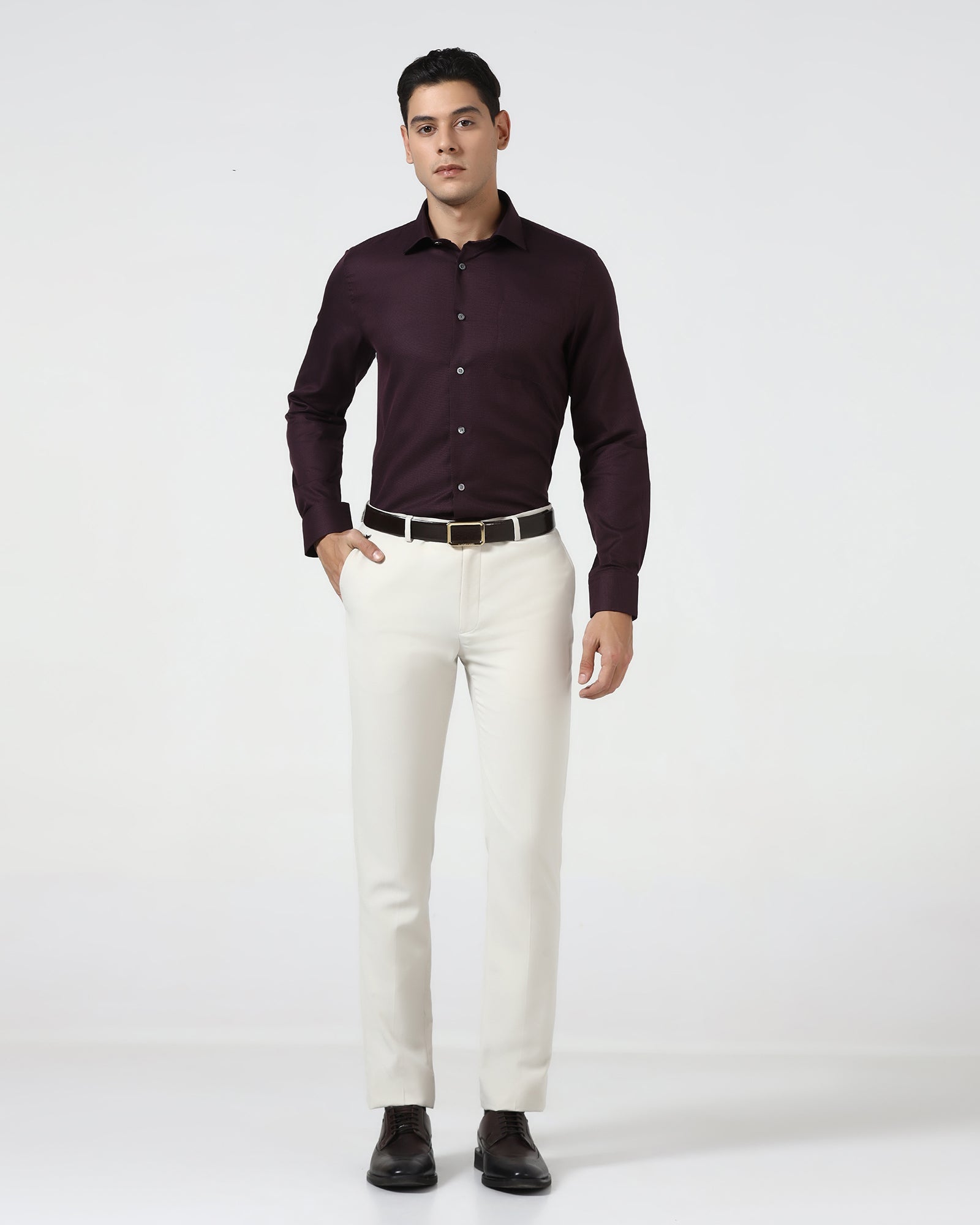Maroon Luxe Textured Shirt - Captain