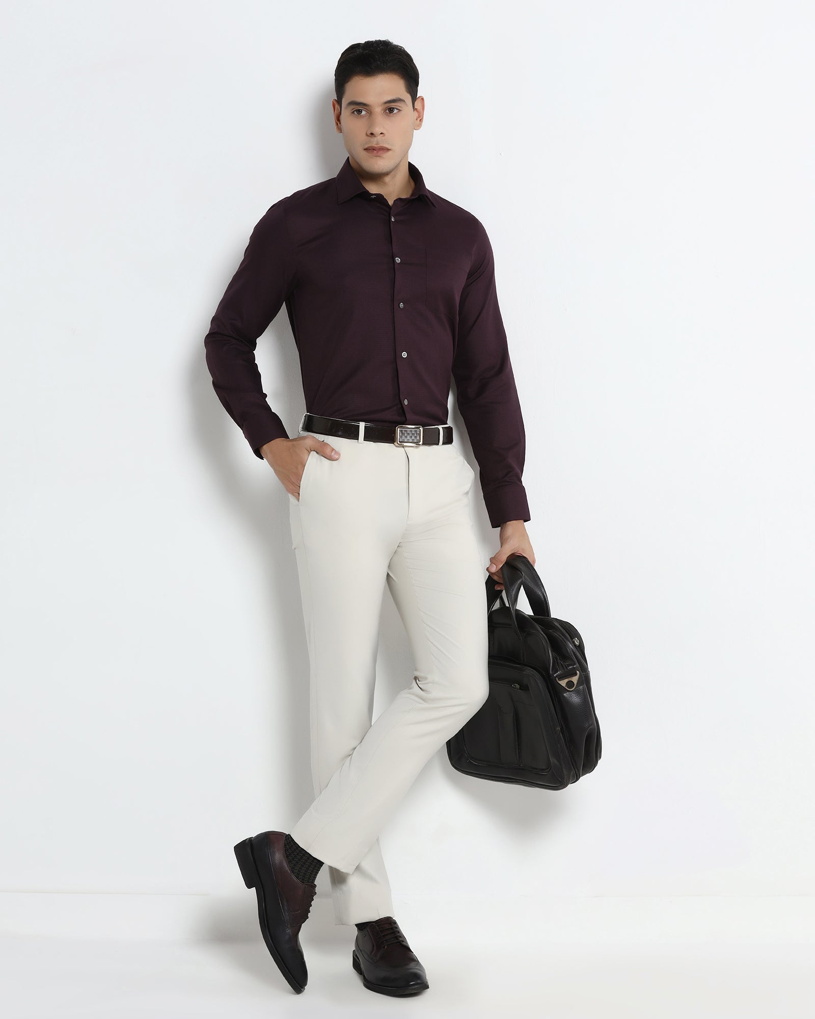 Maroon Luxe Textured Shirt - Captain