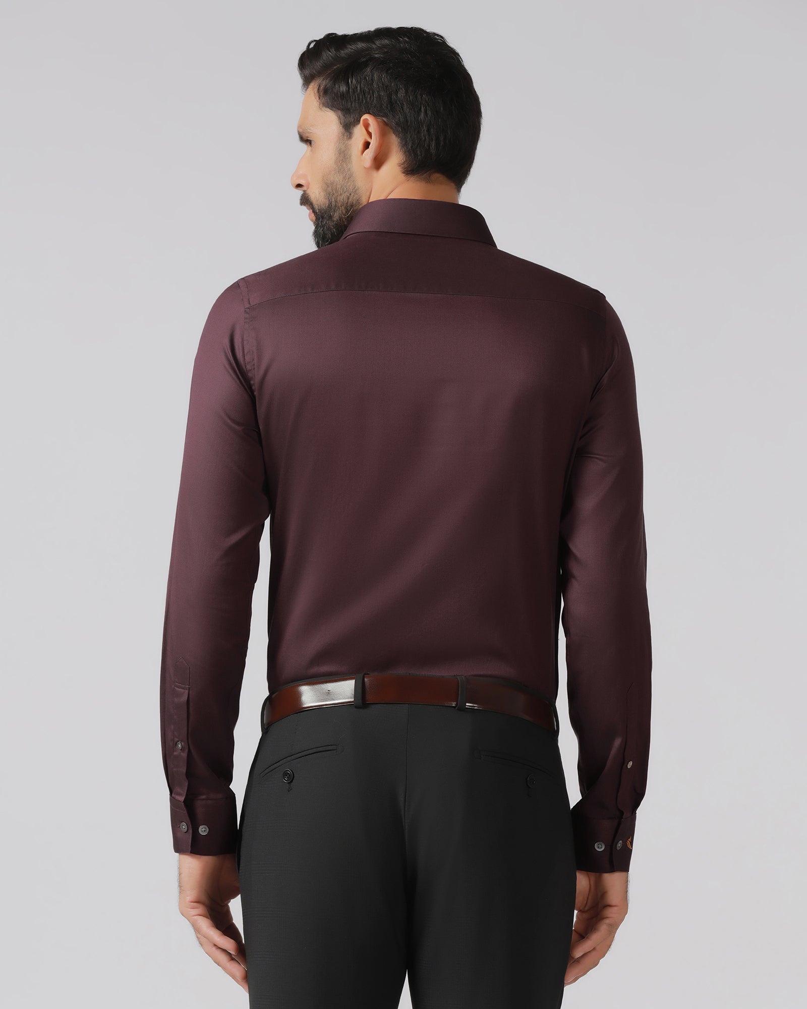 Maroon Luxe Textured Shirt - Crypto