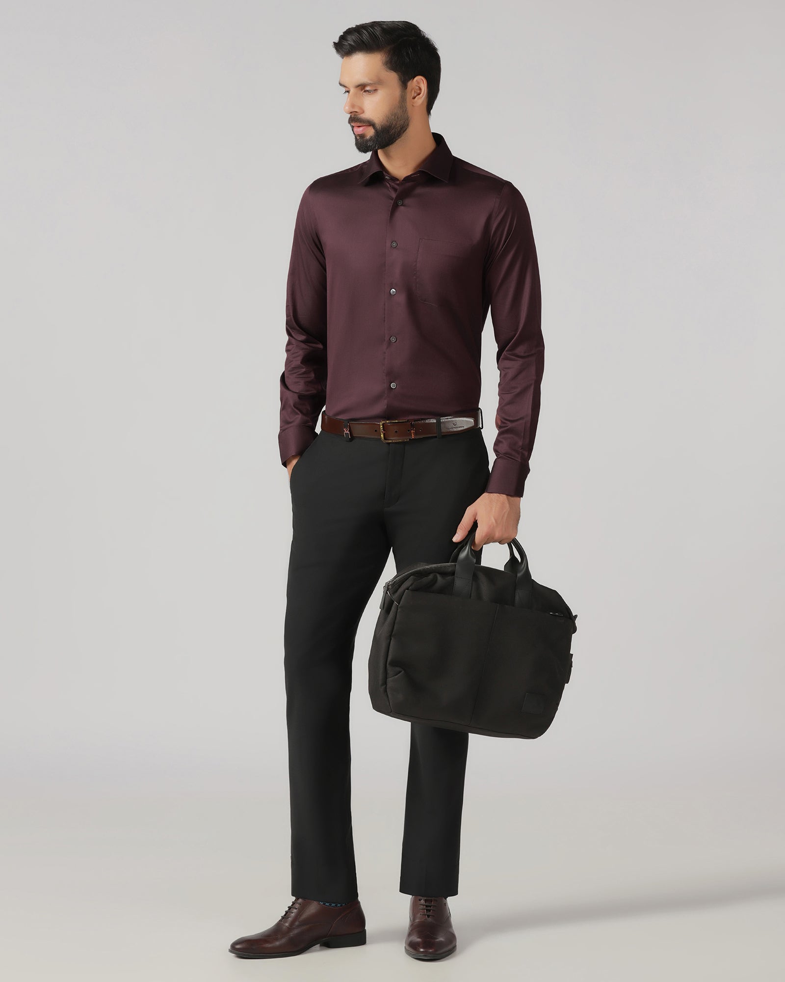 Maroon Luxe Textured Shirt - Crypto