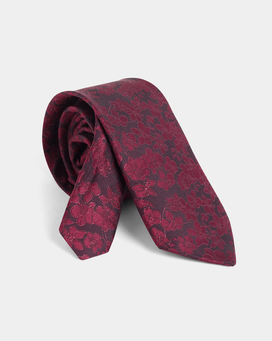 Maroon Silk Jacquard Tie - Whitmore