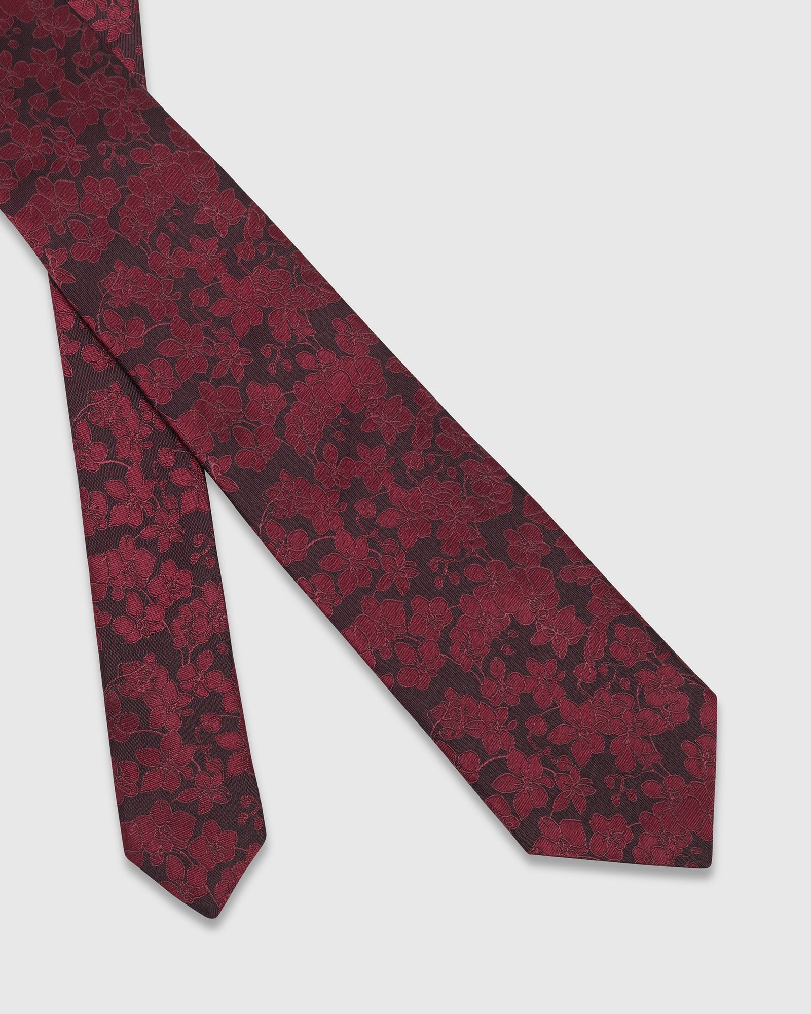 Maroon Silk Printed Tie - Whitmore
