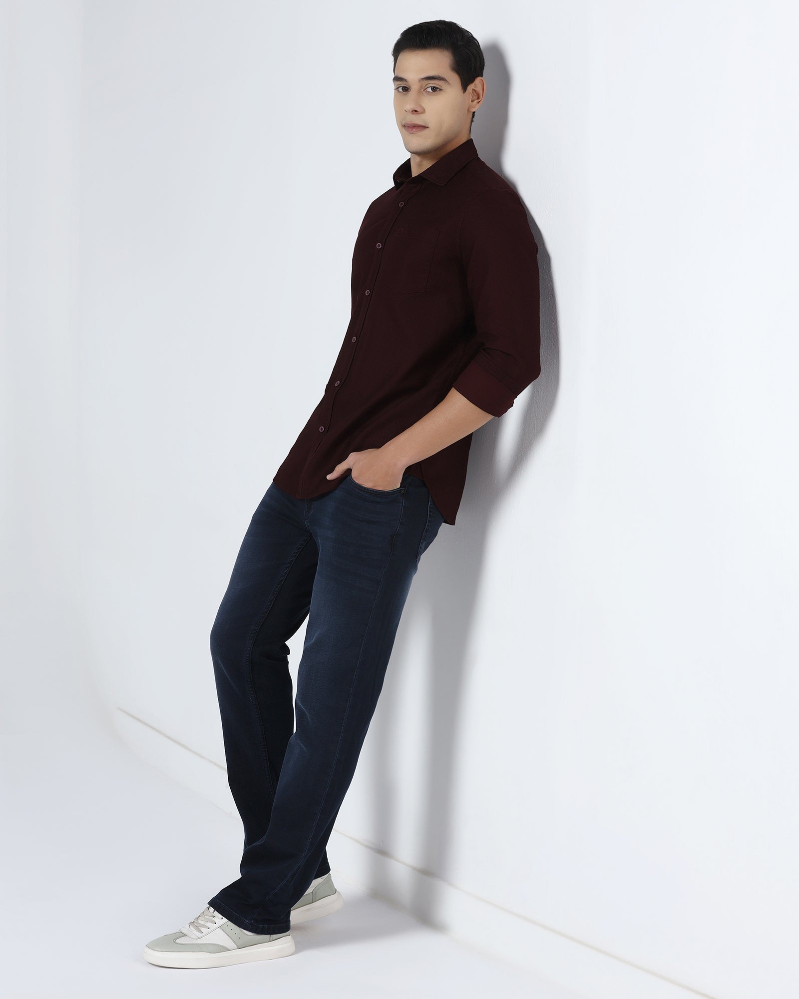 Maroon Textured Shirt - Solter