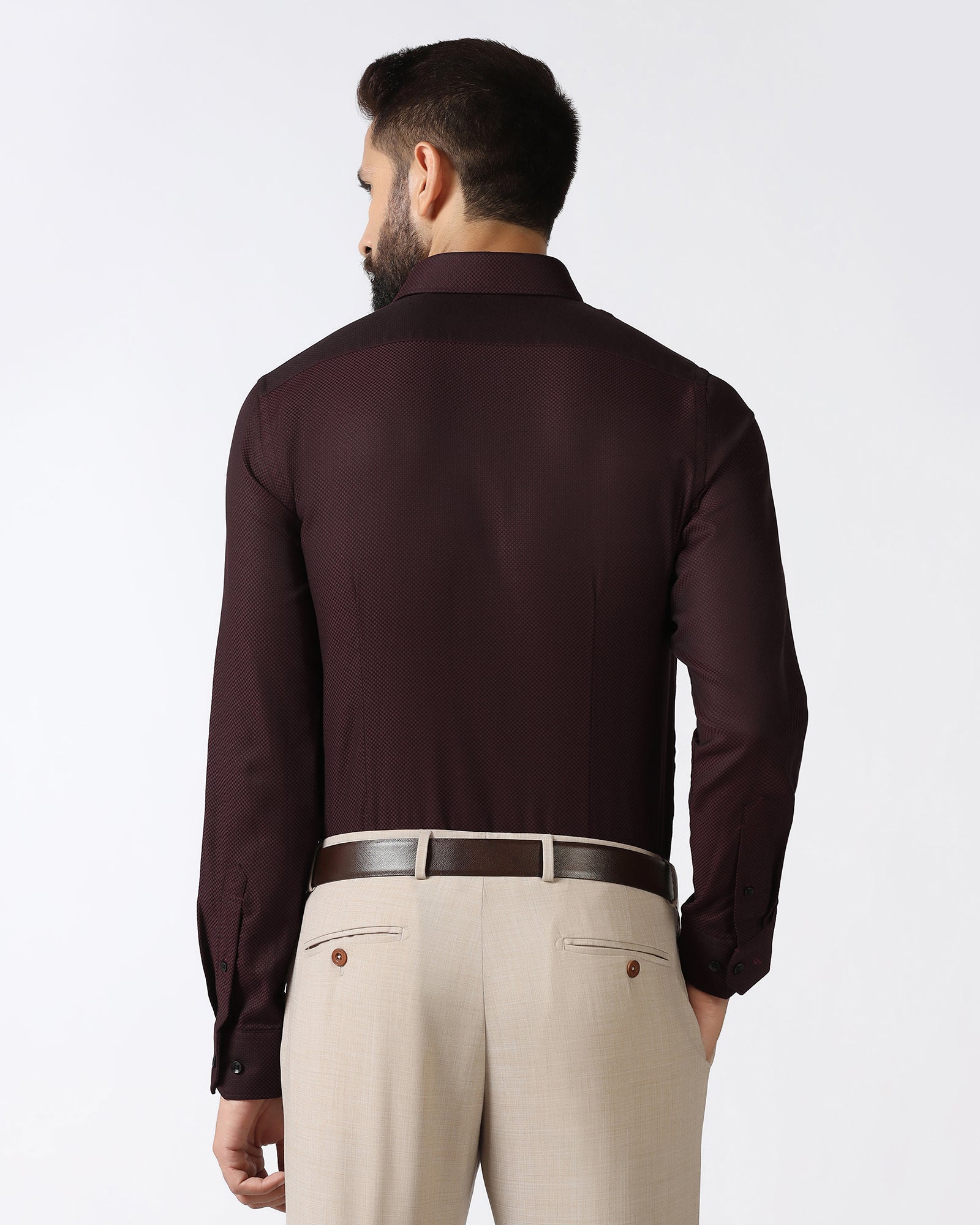 Maroon Textured Shirt - Weapon