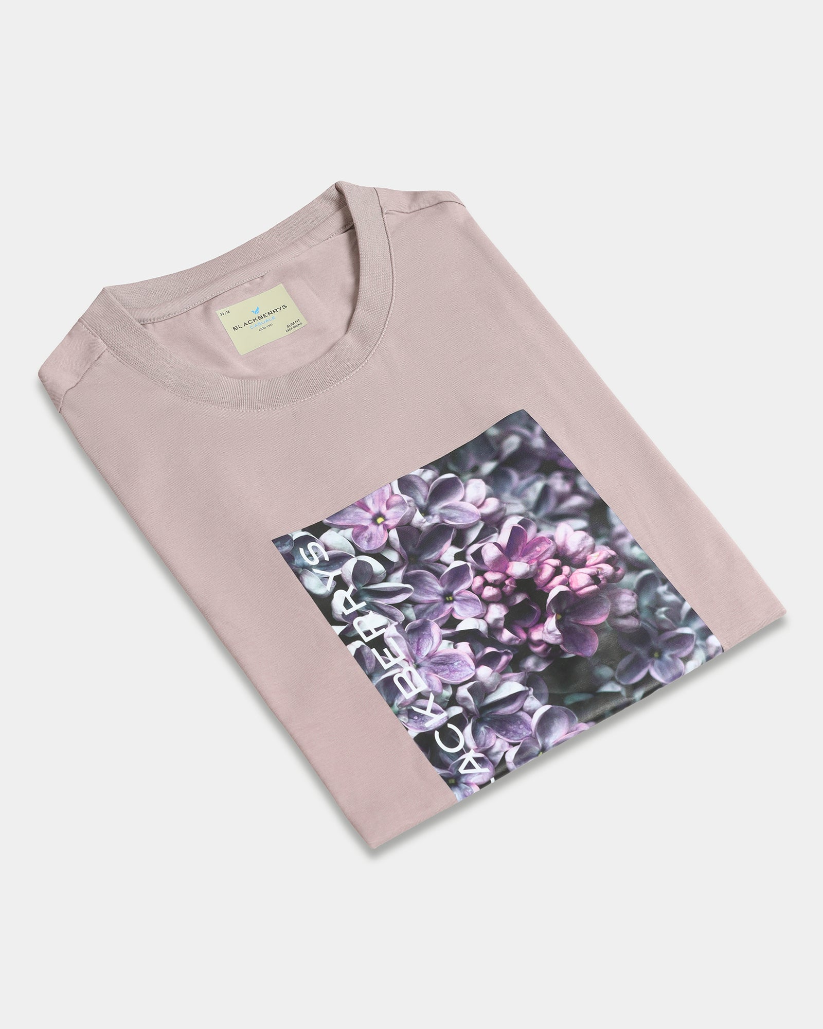 Mauve Crew Neck Solid T-Shirt - Dalon