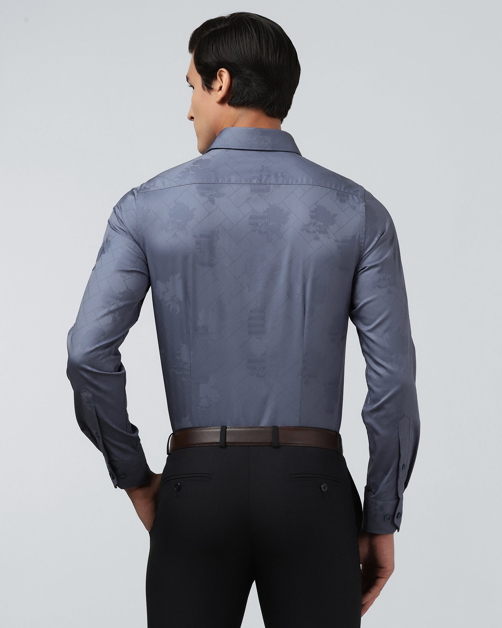 Mid Blue Jacquard Shirt - Ramen