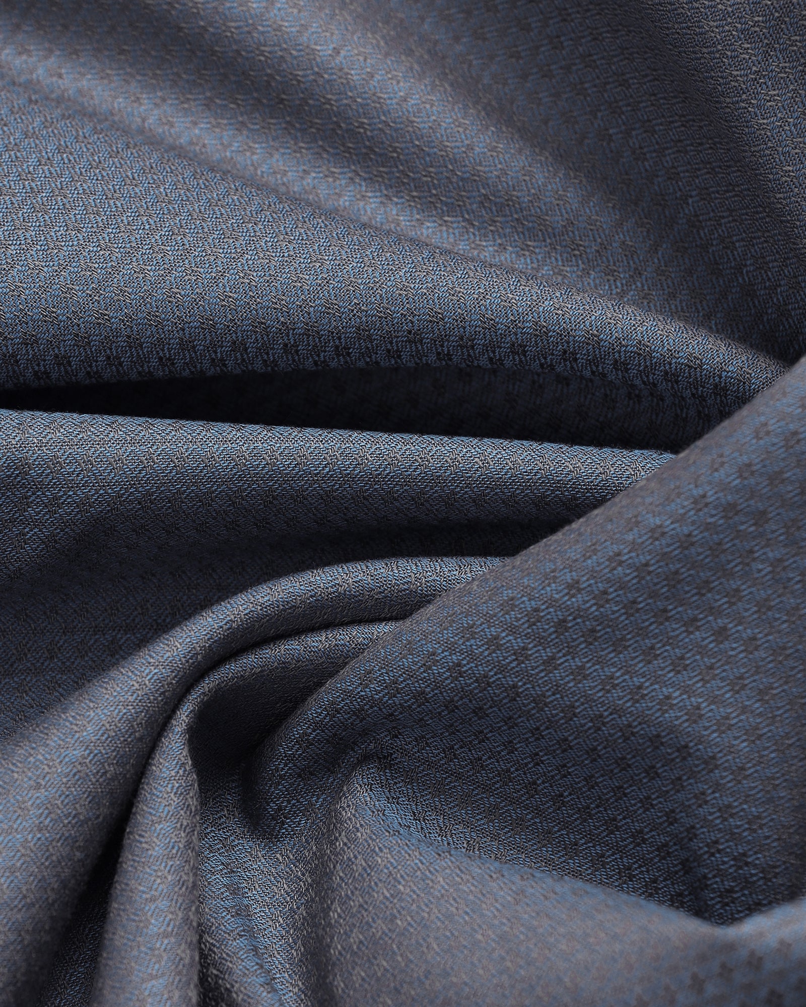 Mid Blue Half Sleeve Textured Shirt - Zander