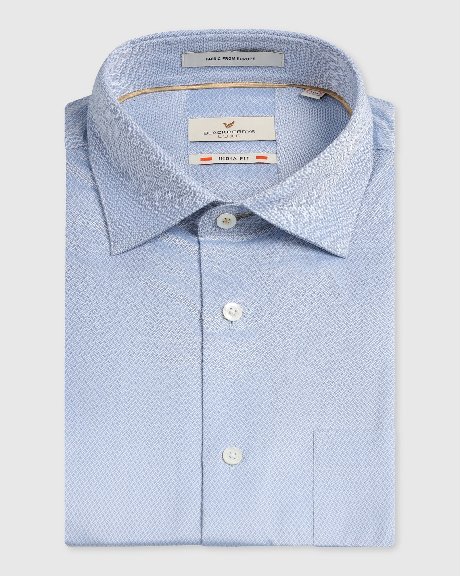 Mid Blue Luxe Textured Shirt - Honor