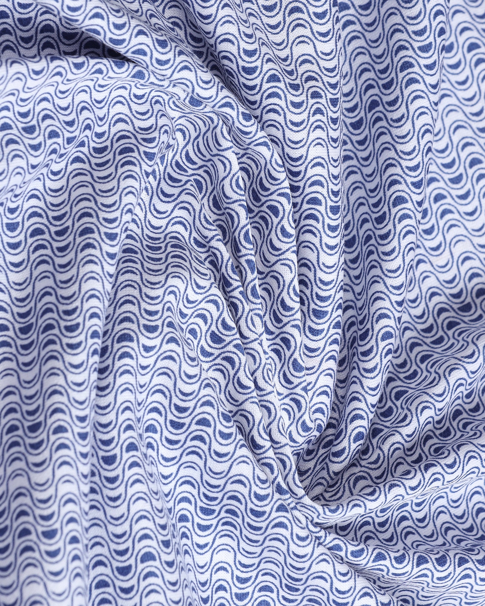 Mid Blue Printed Polo - Zap