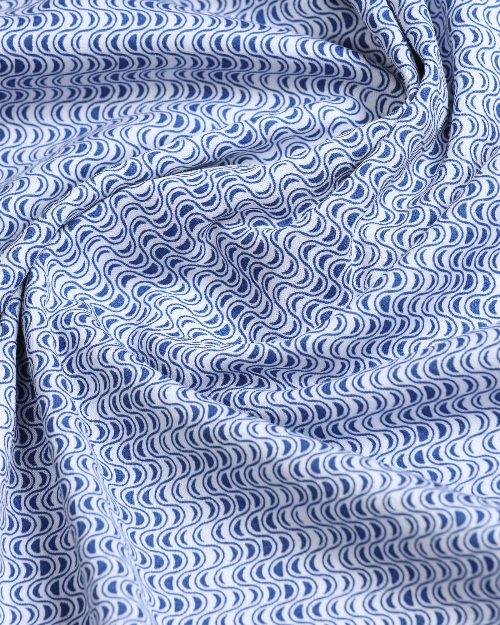 Mid Blue Printed Polo - Zap