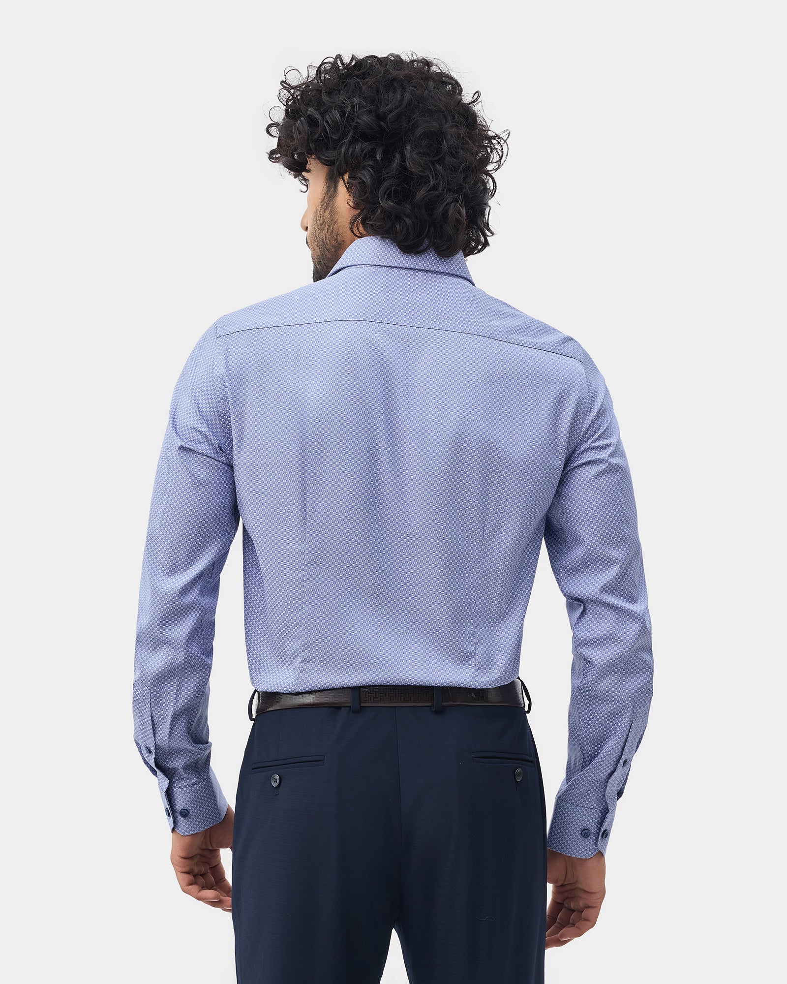 Mid Blue Printed Shirt - Basis