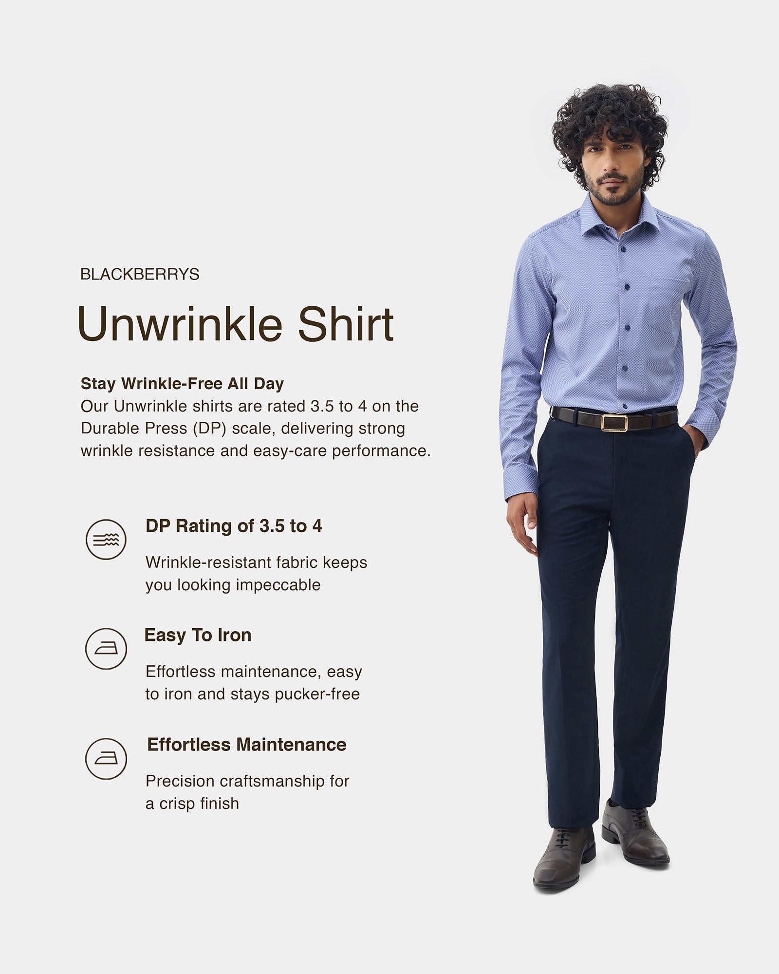 Mid Blue Printed Shirt - Basis