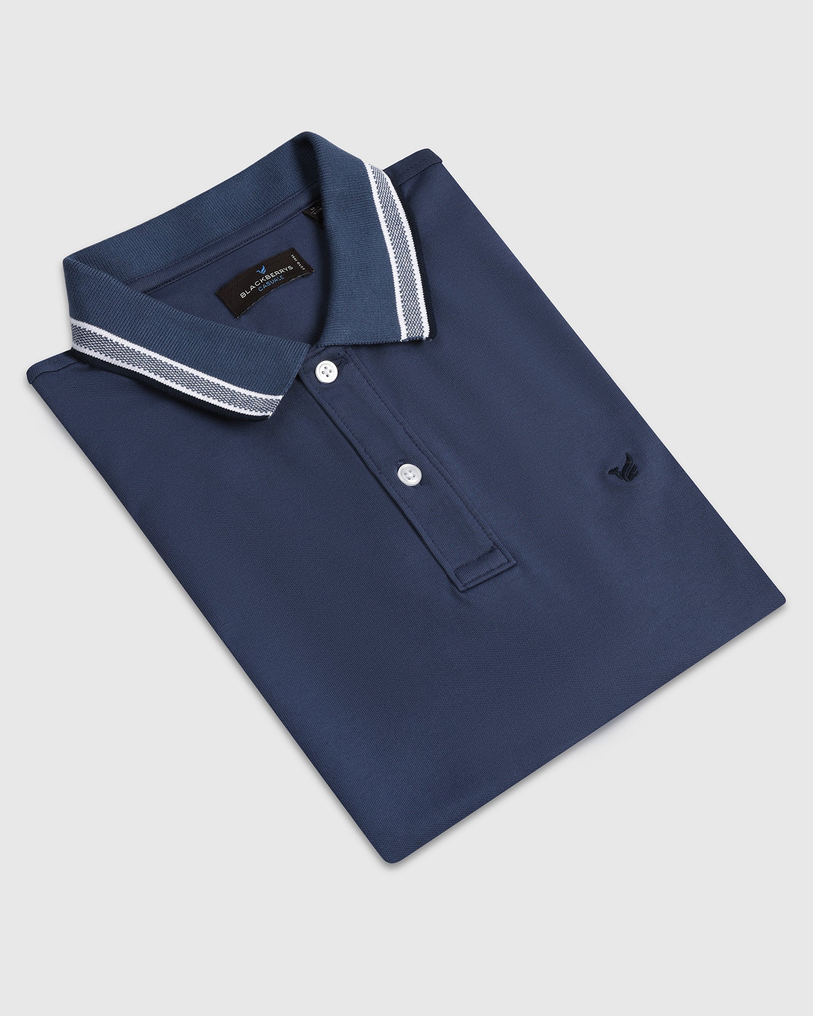 Mid Blue Solid Polo - Taurus